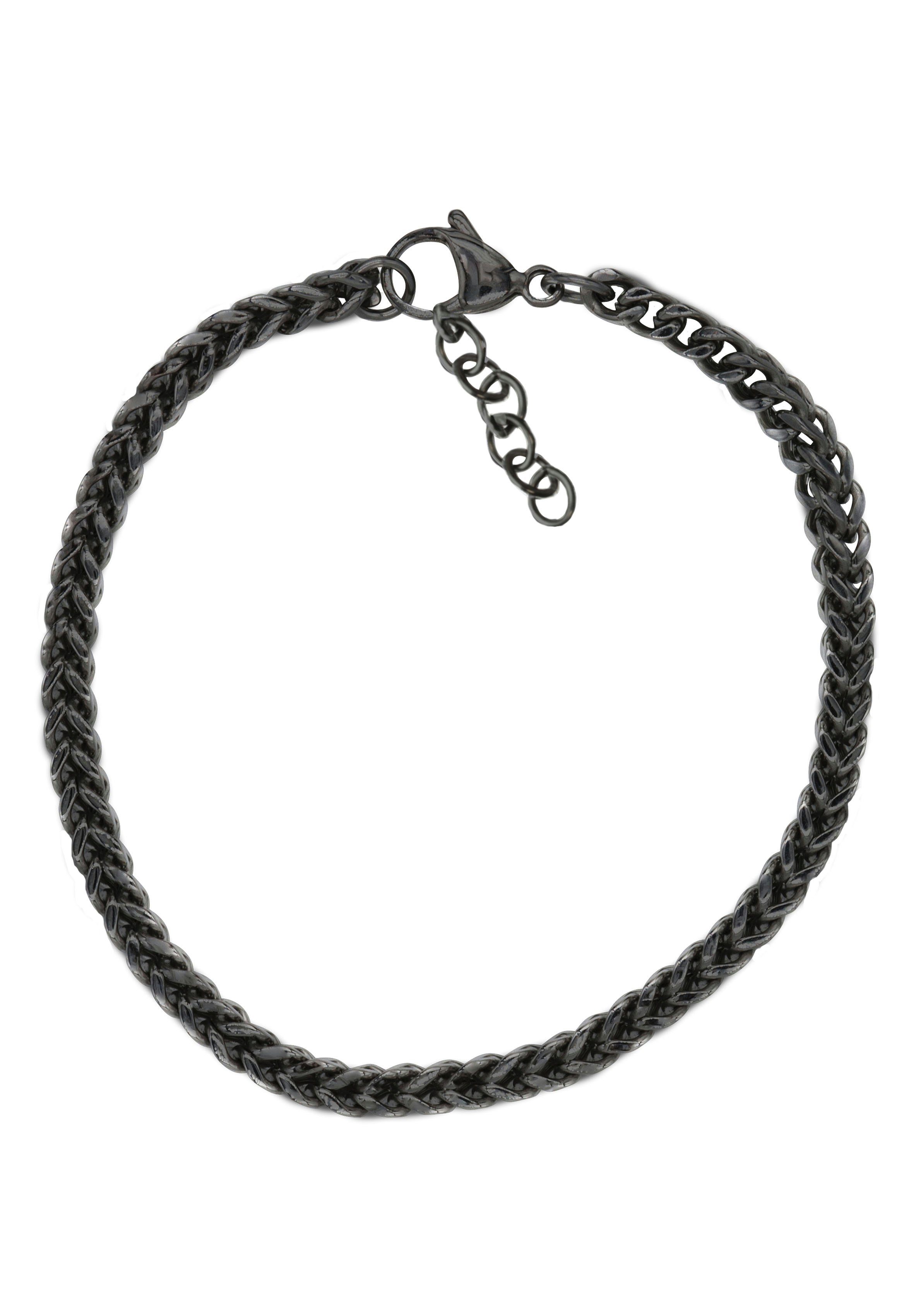 Firetti Edelstalen armband Sieraad cadeau dubbele panzerketting schakeling, 5 mm breed unisex armbanden maat 21 zwart