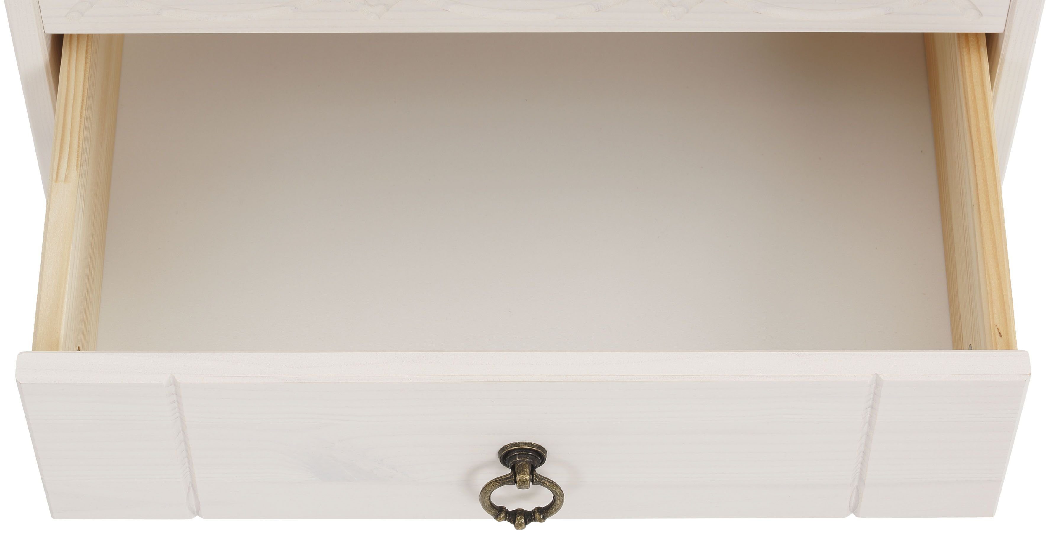 Home affaire Nachtkastje Indra Nachtkastje met decoratief freeswerk, breedte: 50 cm