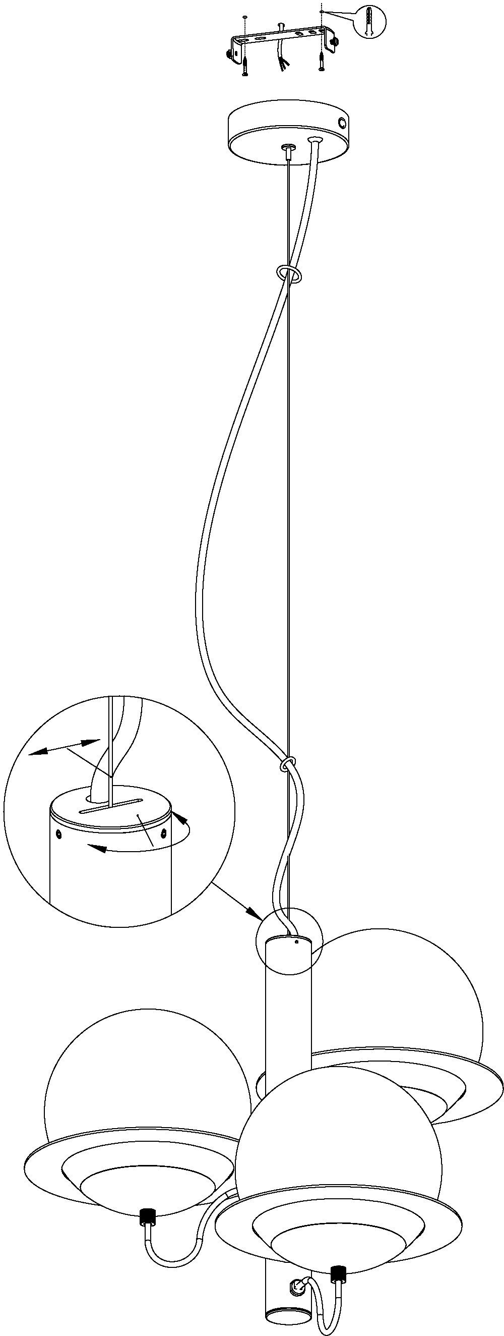 EGLO Hanglamp SABALETE Hanglamp, dimbaar (1 stuk)