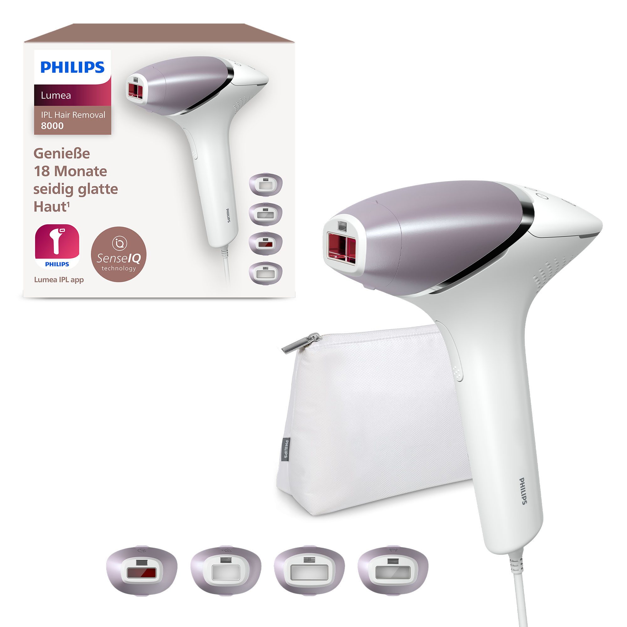 Philips IPL-ontharingsapparaat Lumea S8000 BRI947/00 4 opzetstukken (oksels, bikinilijn,...