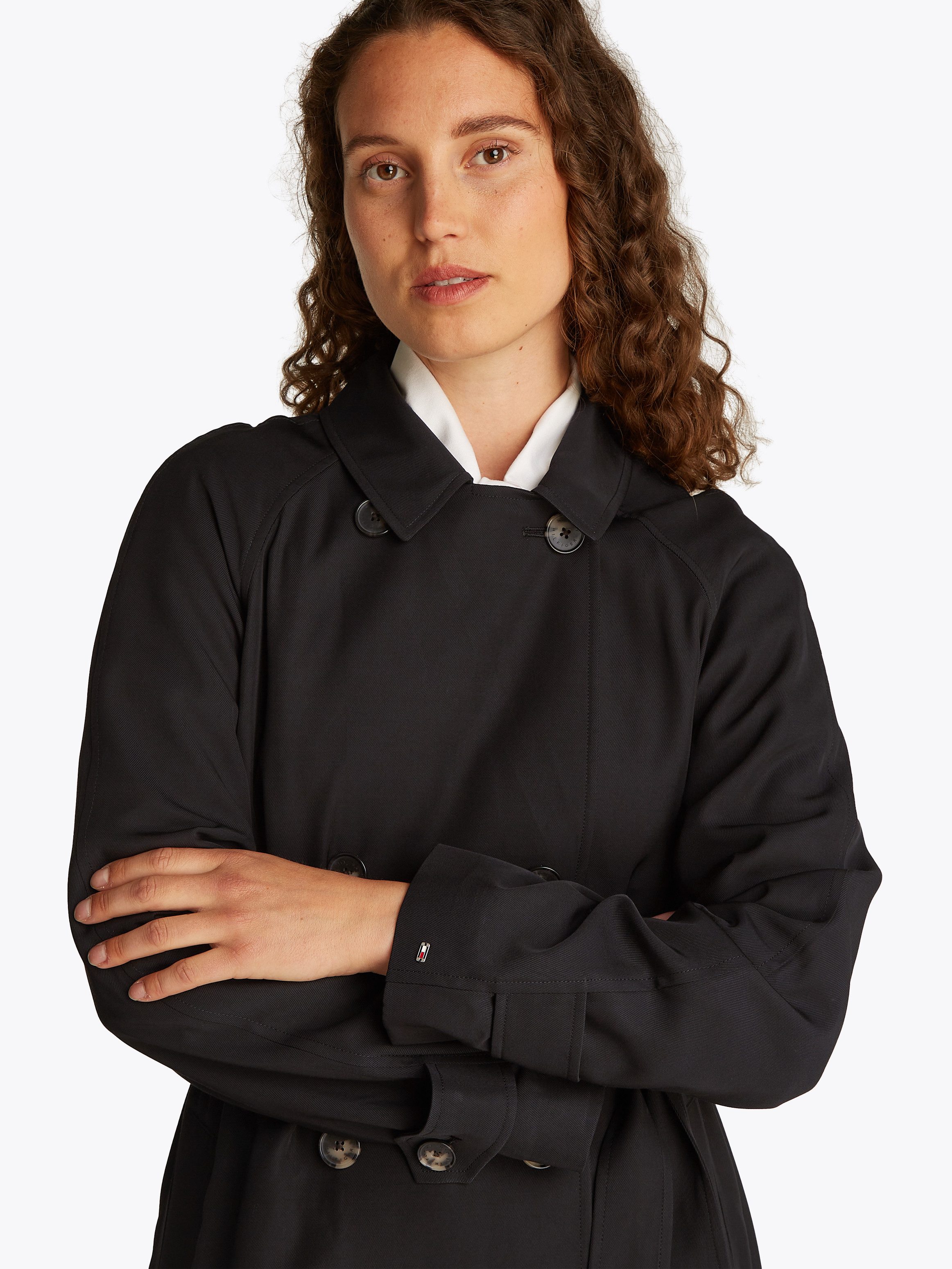 Tommy Hilfiger Trenchcoat ESSENTIAL FLUID TRENCH met riem, met rugpas, met raglanmouwen