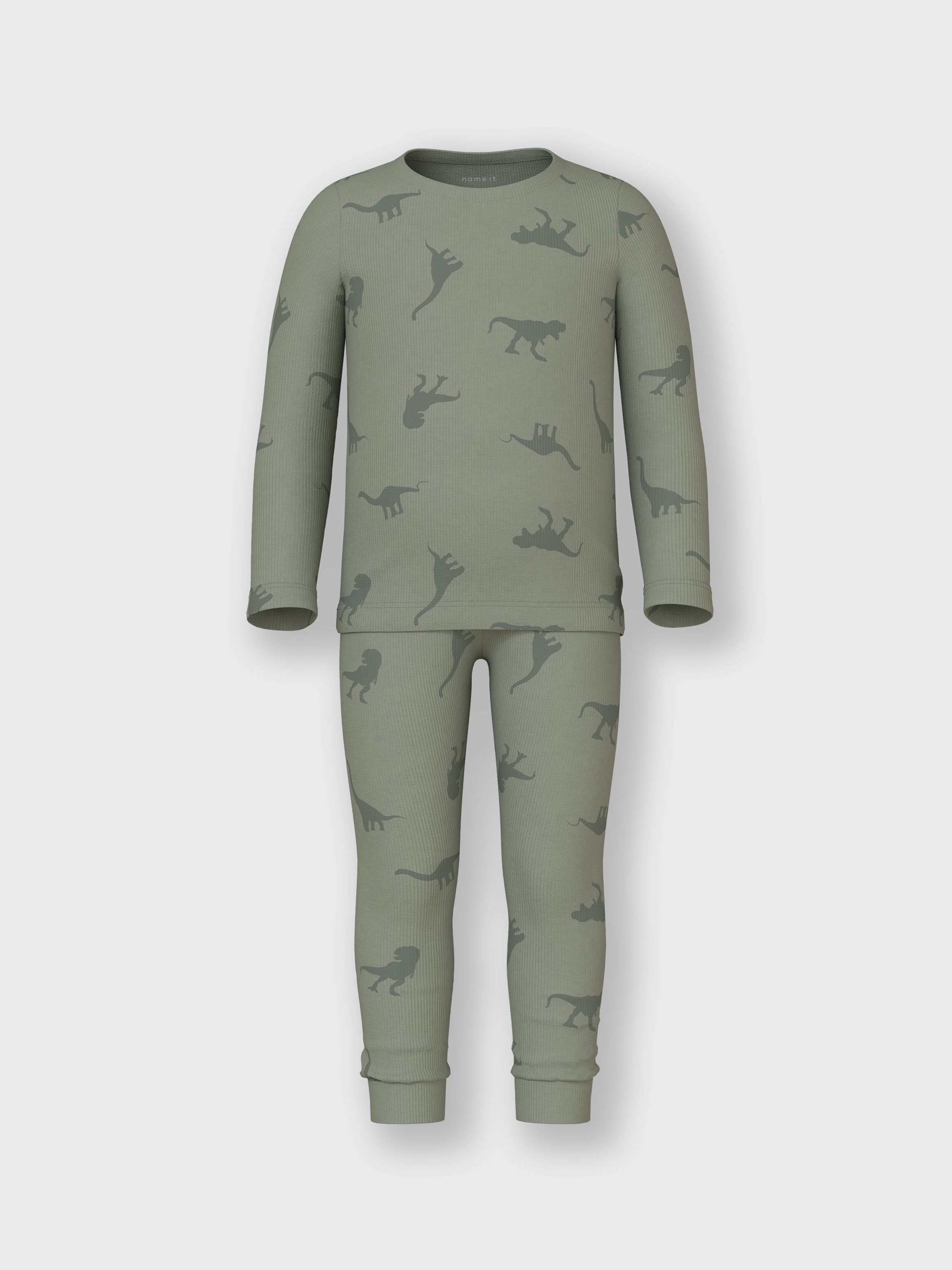 Name It Pyjama NMMNIGHTSET AGAVE GREEN DINO RIB NOOS (set 2-delig)