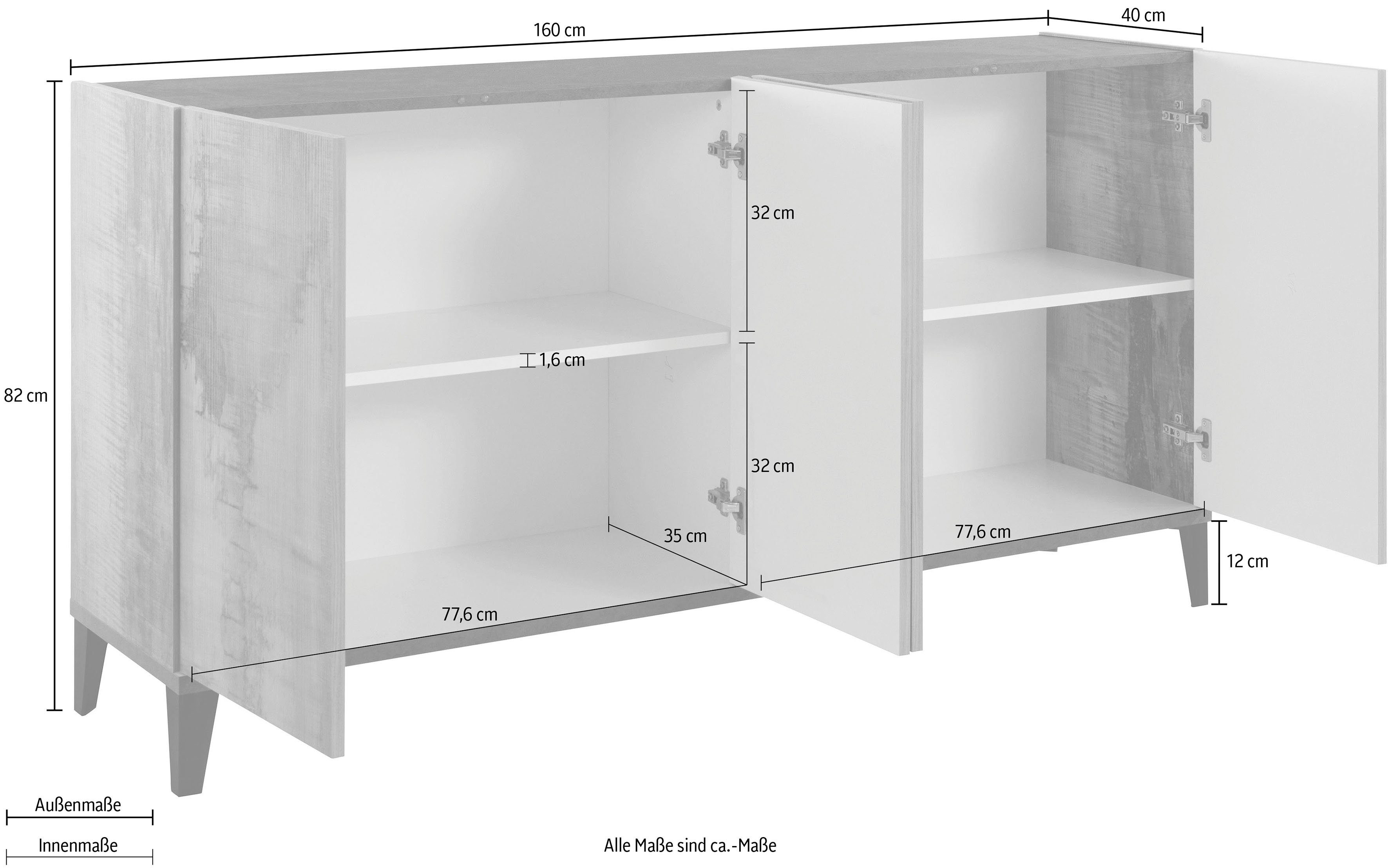 INOSIGN Dressoir SUNRISE Breedte 160 cm