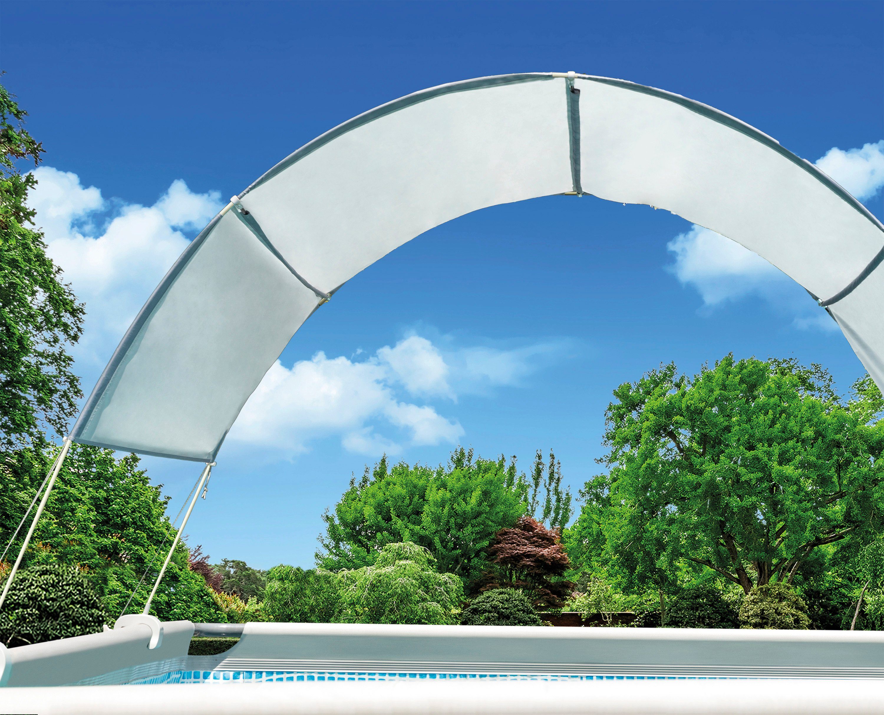 Intex zwembadoverkapping 375 x 300 cm polyester wit-grijs