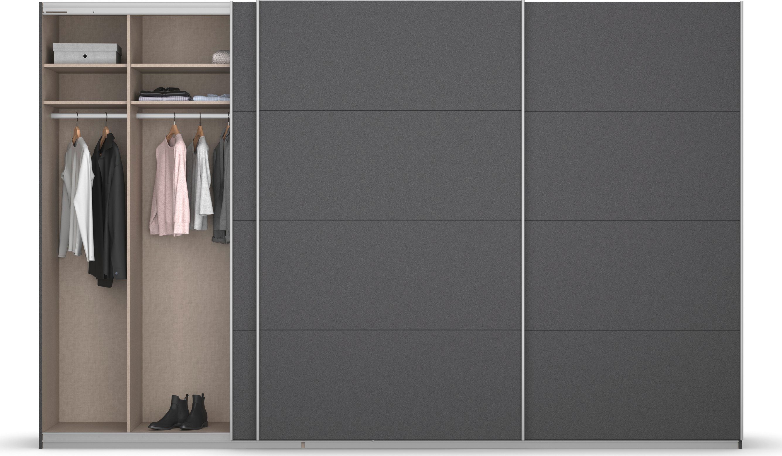 rauch Zweefdeurkast Kledingkast kast garderobe KOLUNA met decor-front inclusief 2 binnenladen en extra legplanken made in germany