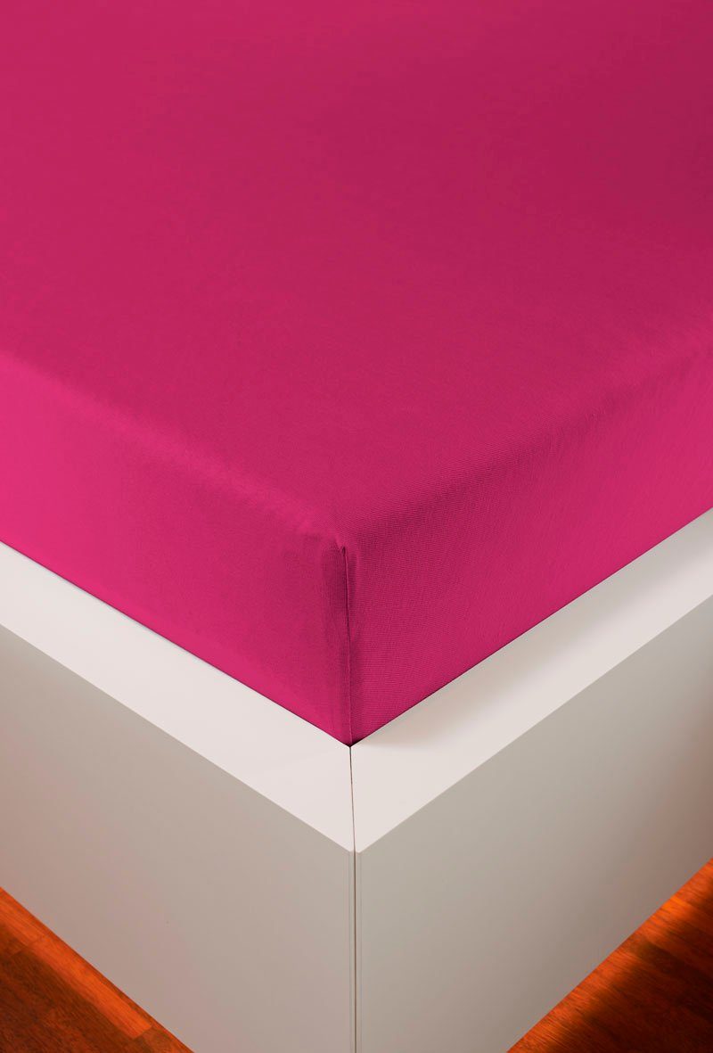 bellana Hoeslaken Jersey-elastaan aqua in mt. 90x200, 140x200 of 180x200 cm van katoen, voor matrassen tot 35 cm hoogte, laken, hoeslaken (1 stuk)