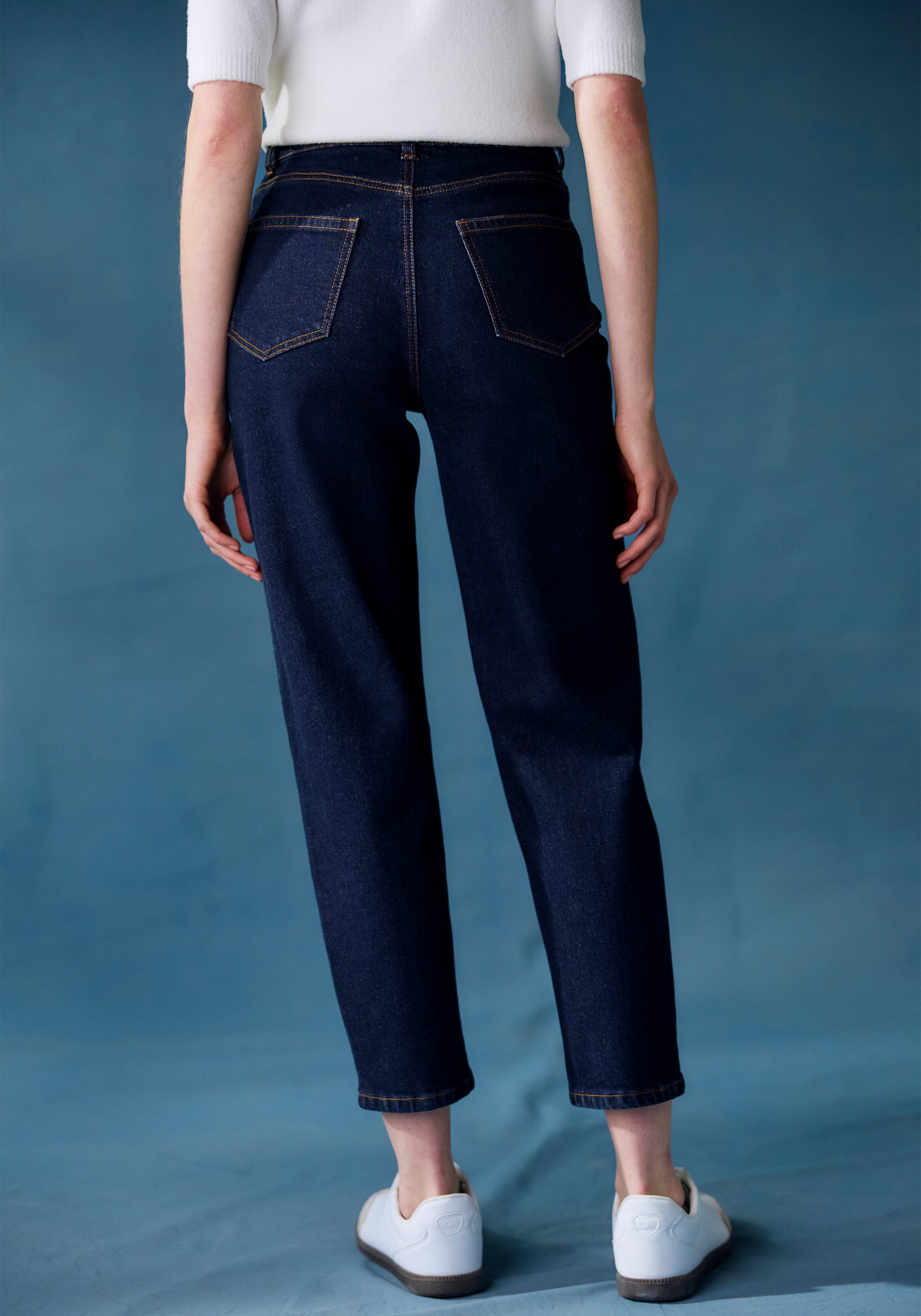 Lascana Mom jeans met hoge taille. elastische denimstof