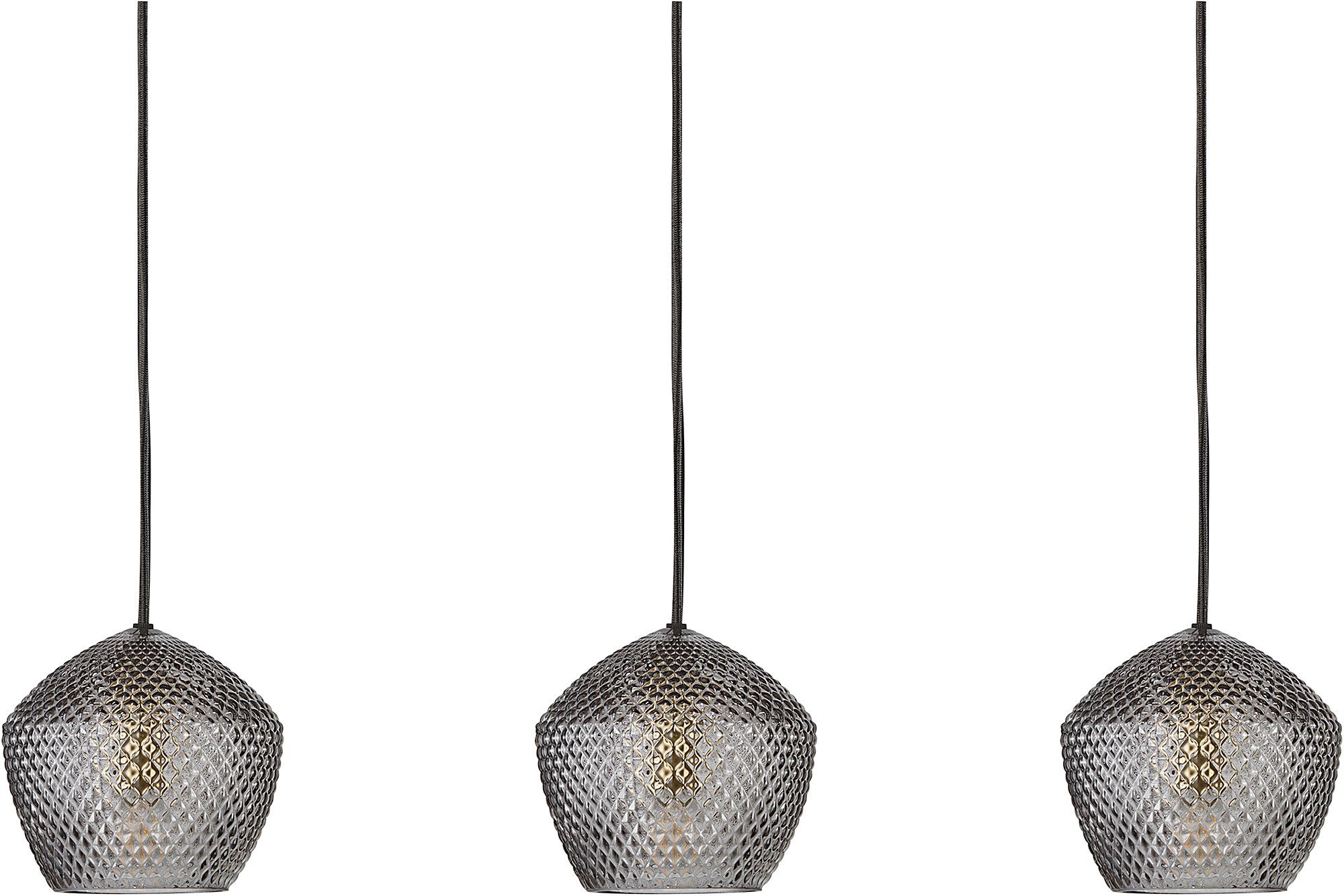 Nordlux Hanglamp ORBIFORM Structuur glas kap, messing applicatie