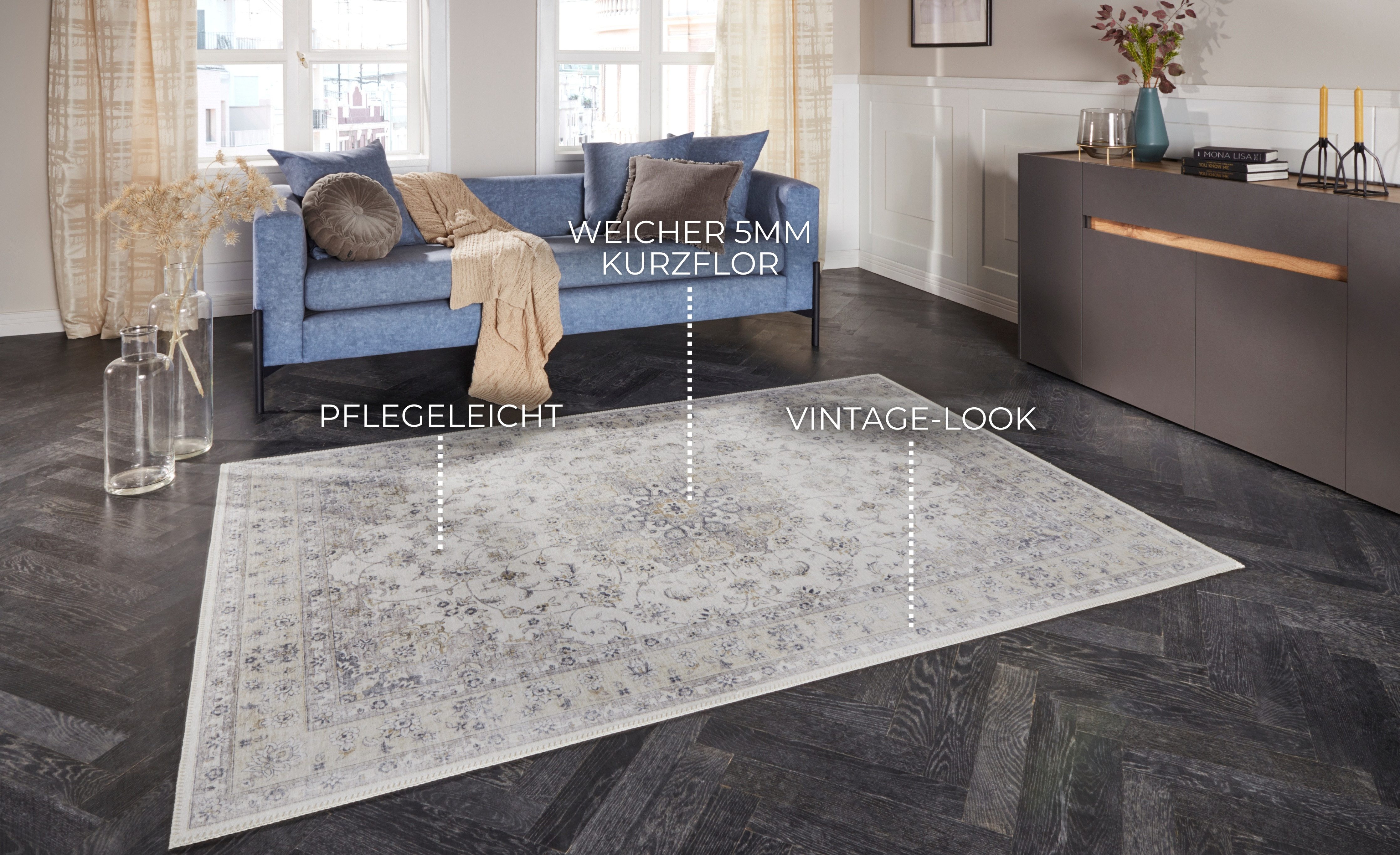 ELLE DECORATION Vloerkleed Nain Oosters, loper, kortpolig, woonkamer, slaapkamer, vintage-look
