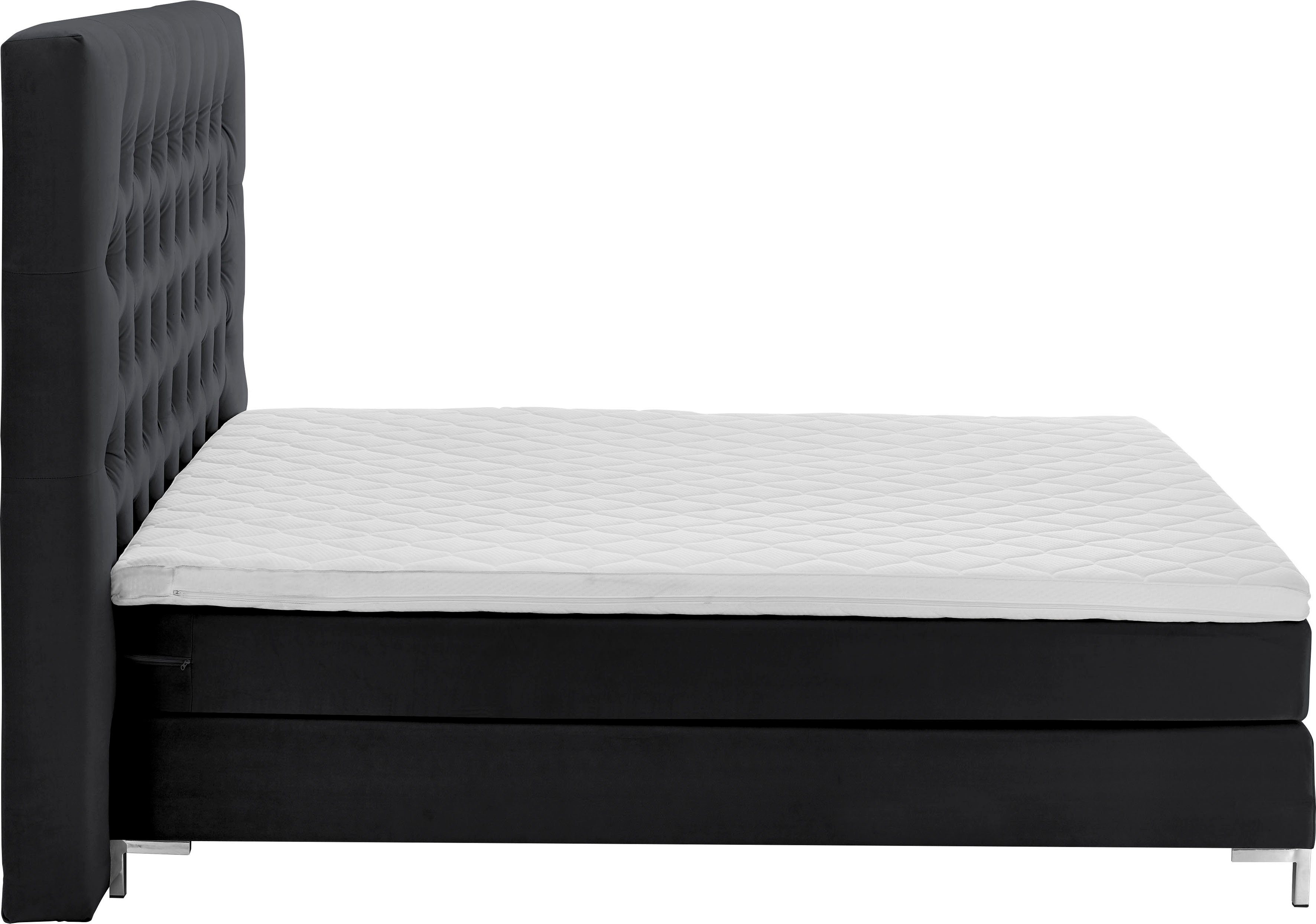 ATLANTIC home collection Boxspring Ronja met topmatras en extra hoog hoofdbord
