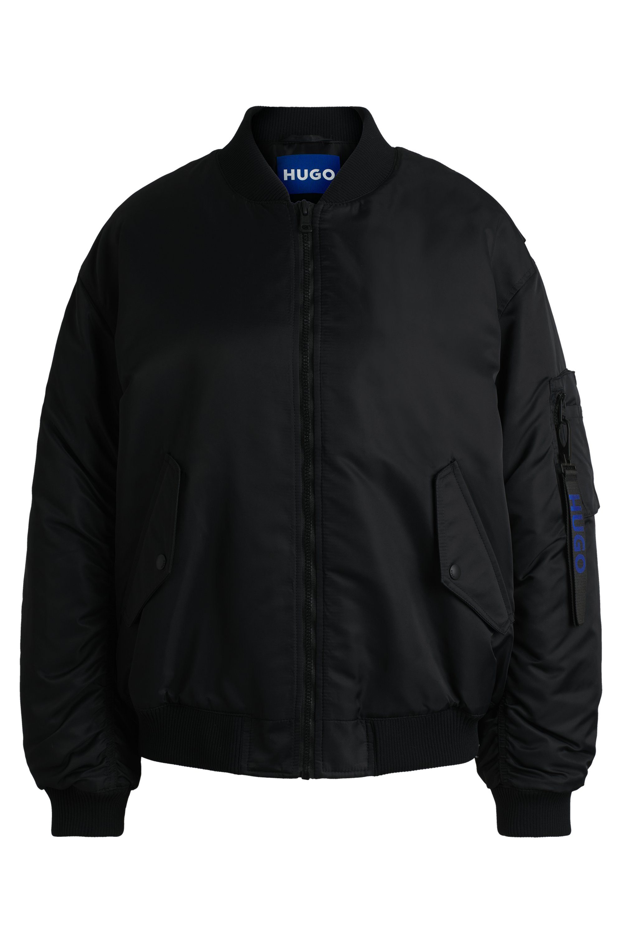 HUGO Blue Bomberjack in moiré-look