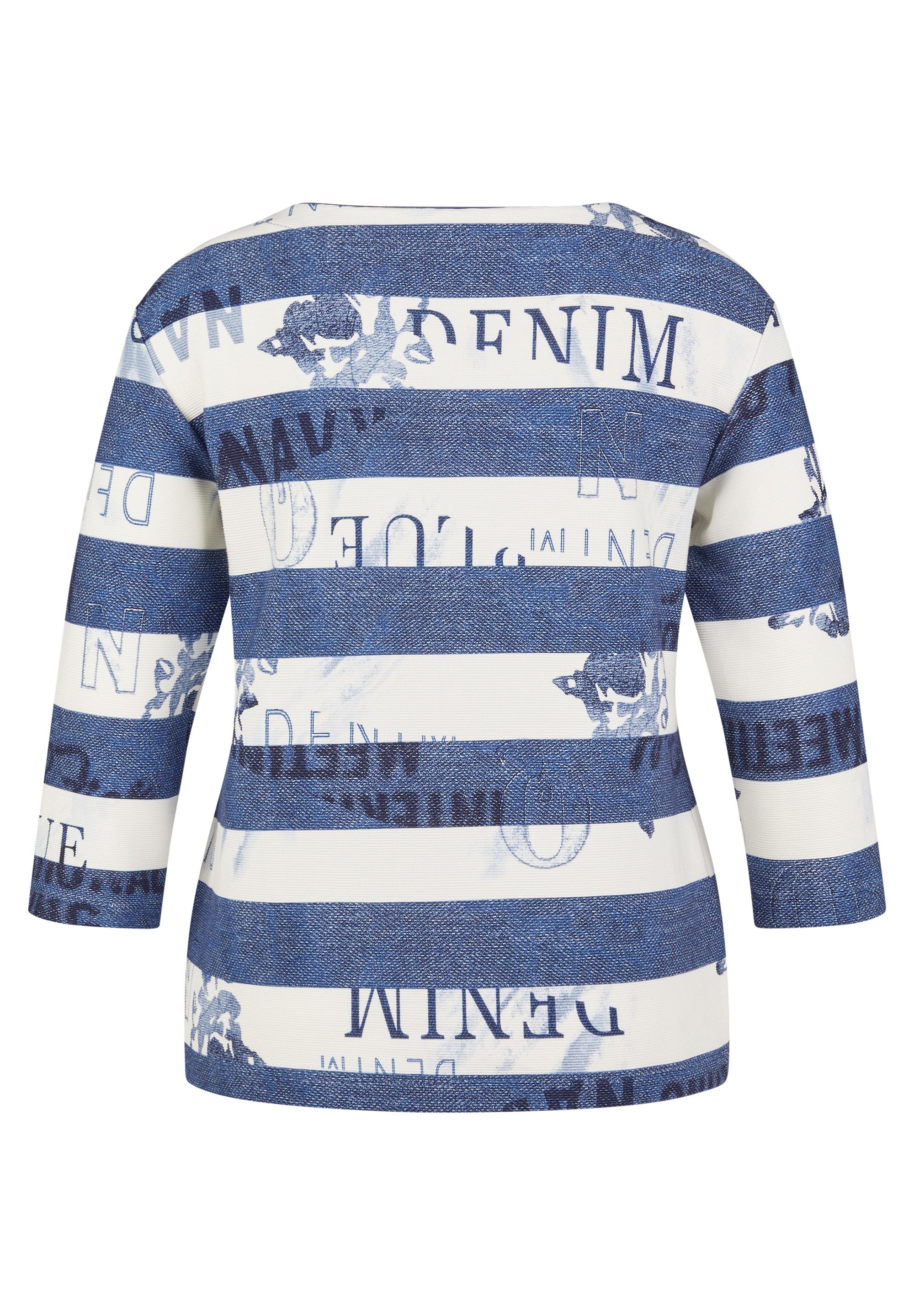 Rabe Shirt met 3/4 mouwen met streepjespatroon en print