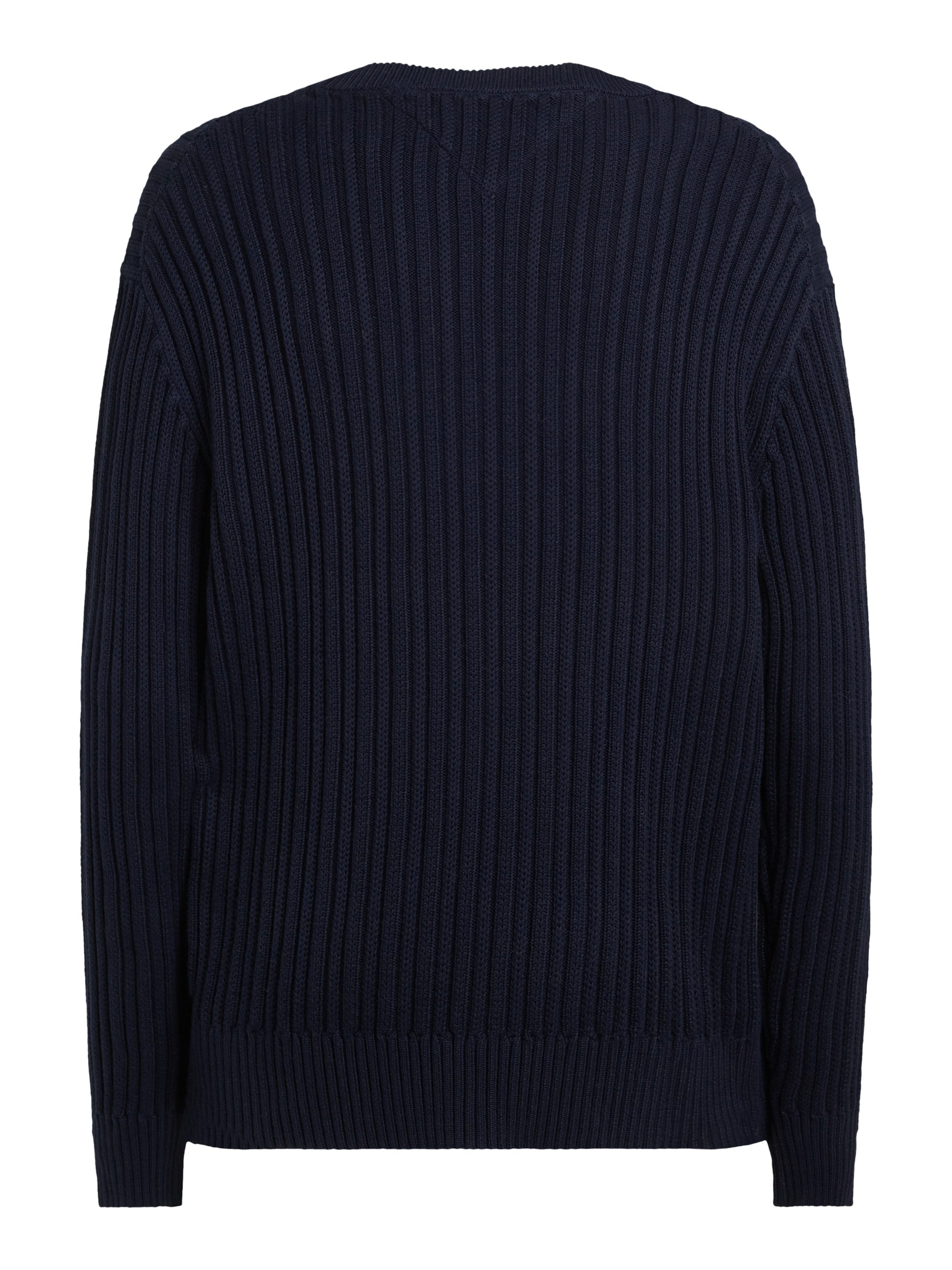 Tommy Hilfiger Trui met ronde hals GLOBAL STRIPE CHUNKY RIB C NK met opvallend color block-ontwerp