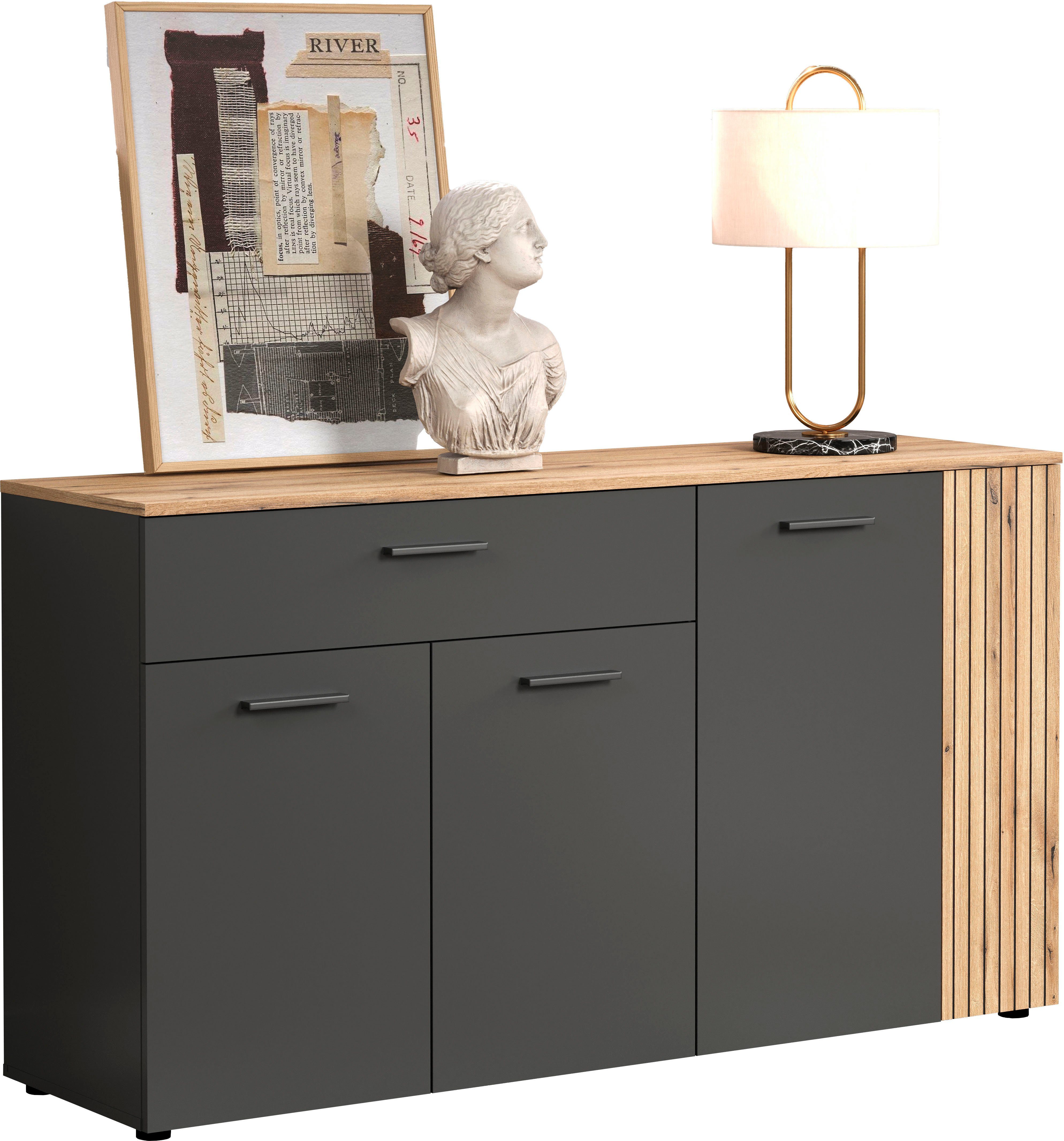 INOSIGN Dressoir Estepona Commode, Akoestisch paneel-look, Breedte 150 cm (1 stuk)