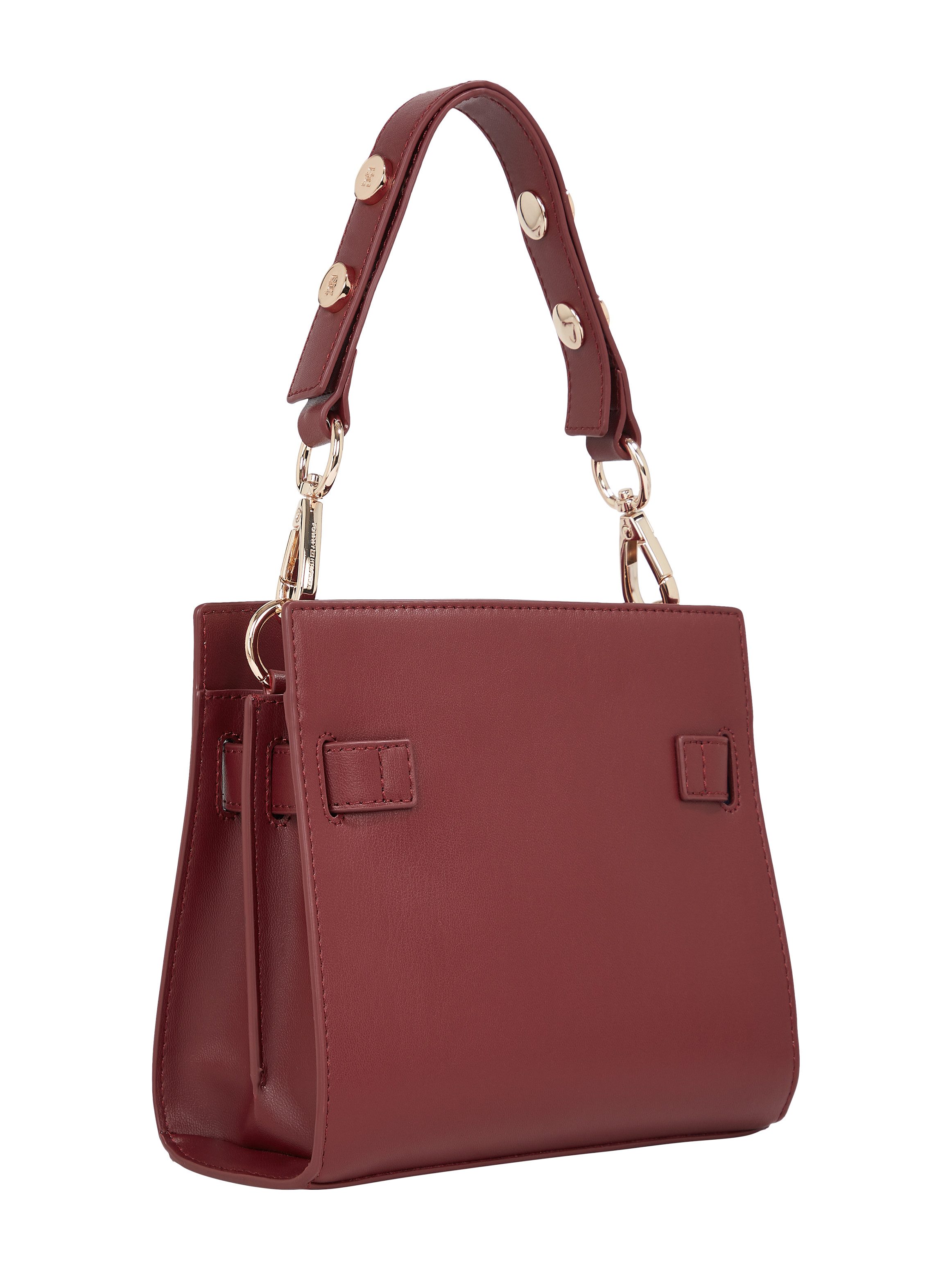 Tommy Hilfiger Schoudertas TH HERITAGE MINI SATCHEL dames avondtas, handtas, schoudertas met versieringen