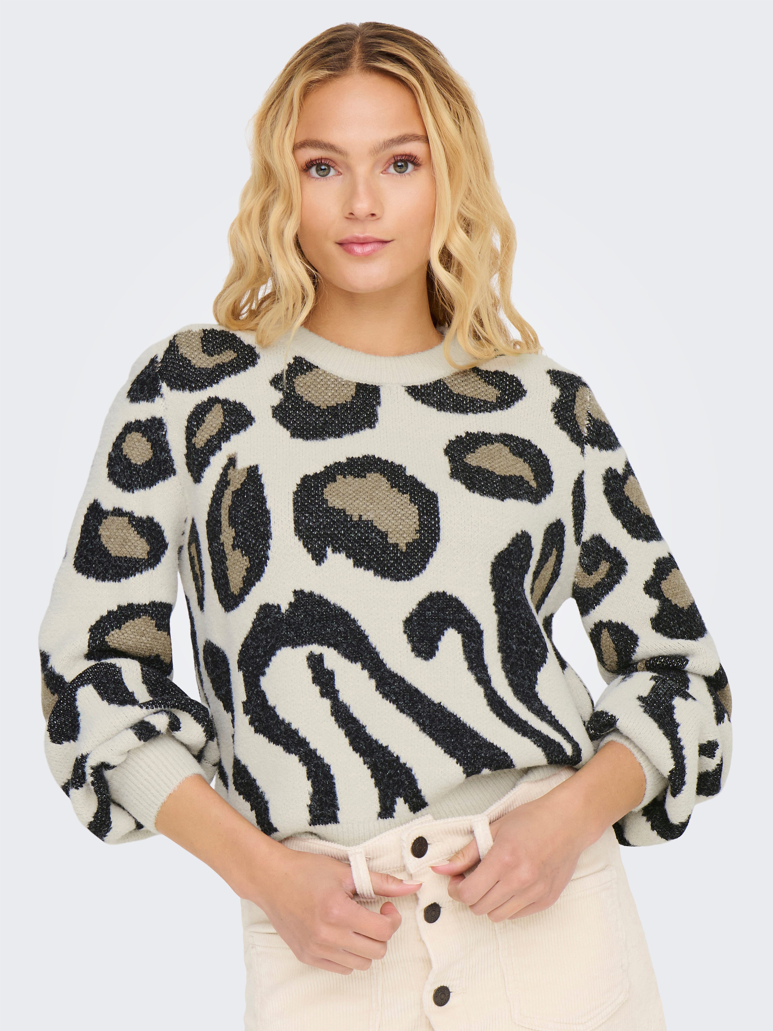 JDY Gebreide trui LORRAINE ANIMAL L S PULLOVER KNT NOOS