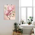 artland artprint magnoliabloemen in vele afmetingen  productsoorten - artprint van aluminium - artprint voor buiten, artprint op linnen, poster, muursticker - wandfolie ook geschikt voor de badkamer (1 stuk) roze