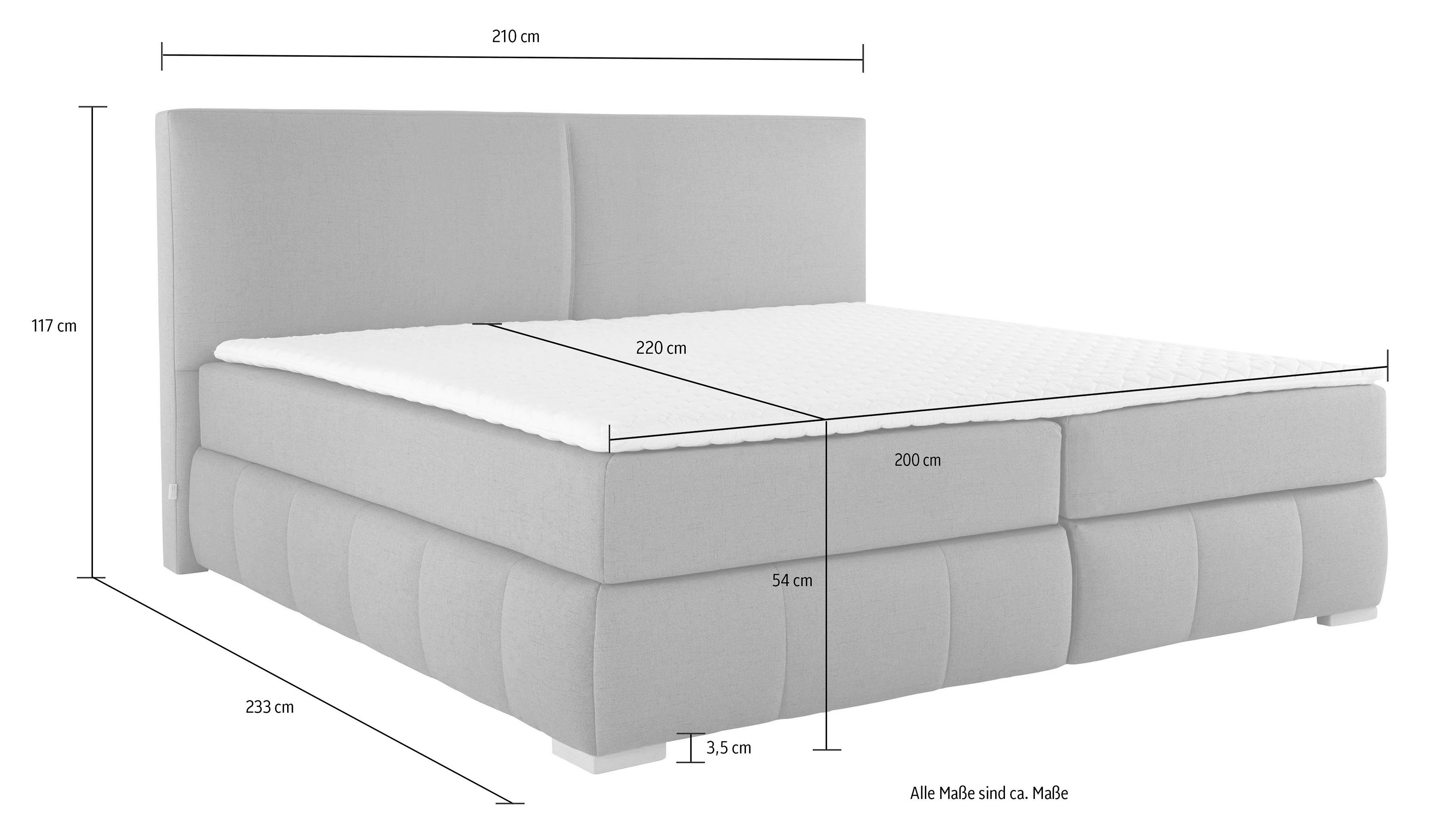 Guido Maria Kretschmer Home&Living Boxspring Wehma incl. matrastopper voor 3 verschillende matrassen, ook in fluwelen stof
