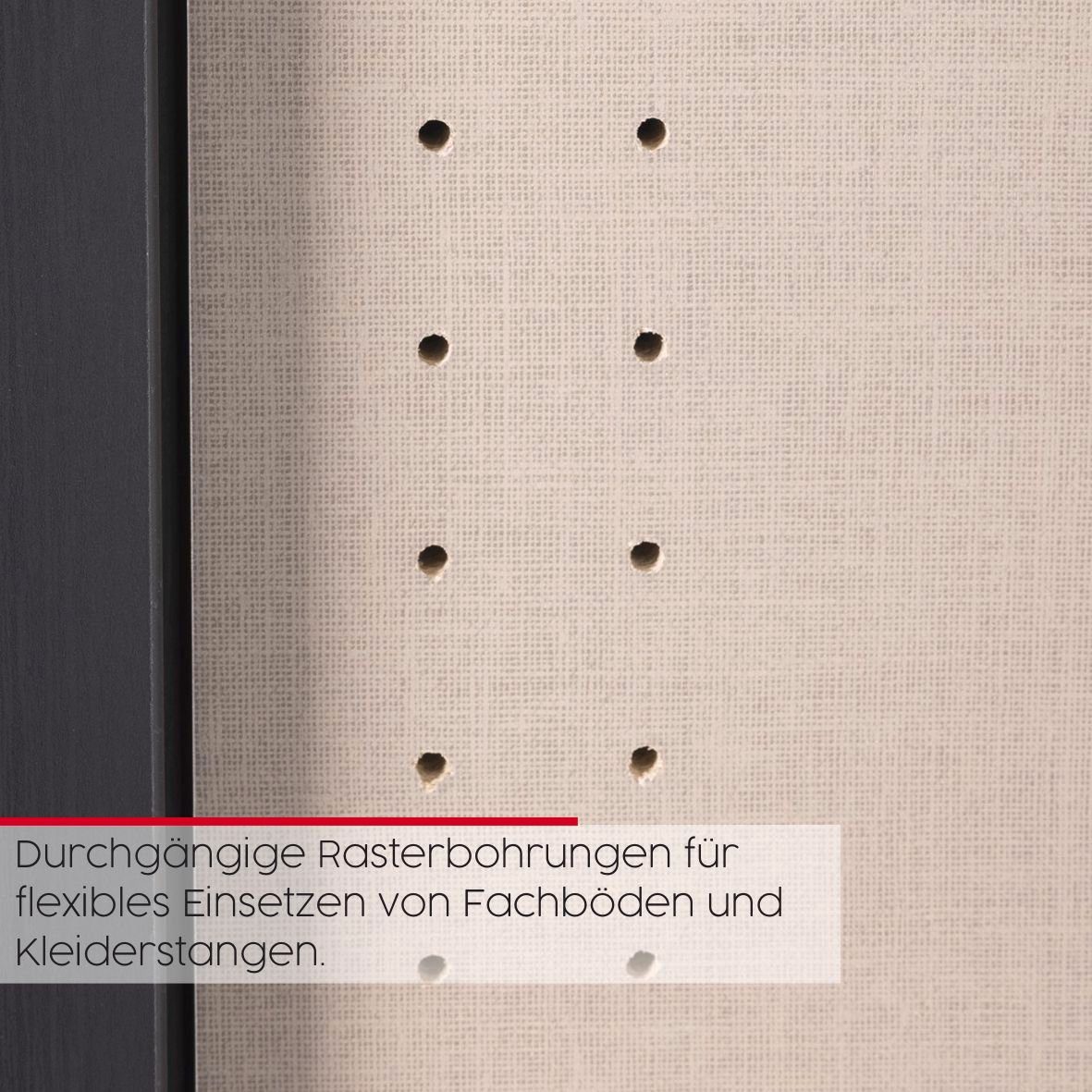 rauch Schuifdeurkast Kledingkast Kast Garderobe Slaapkamerkast EVELYN in elegante stijl, in 5 breedtes, handgrepen in corpuskleur made in germany