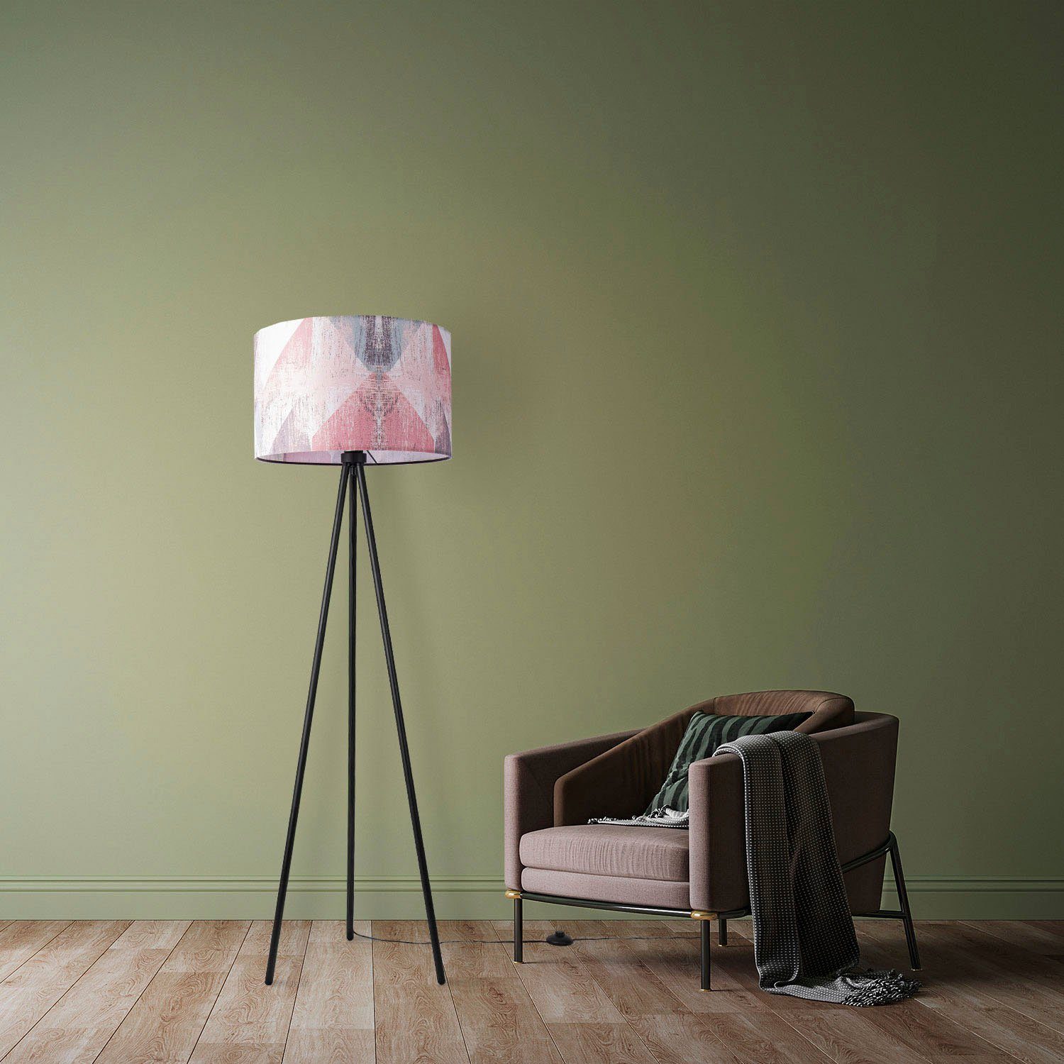 Paco Home Staande lamp Trina Mero Vloerlamp woonkamer slaapkamer E27 helder pastel vintage