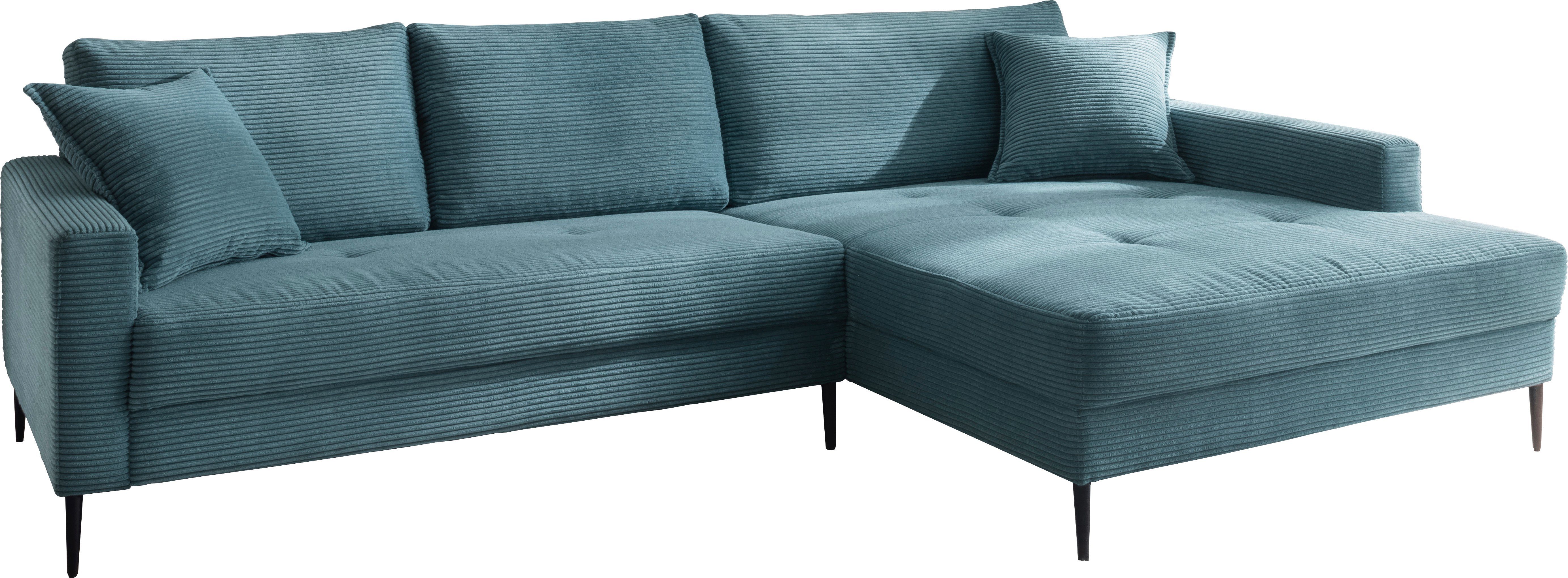 Trends by HG Hoekbank Summer L-vorm in cordstof met metalen voet