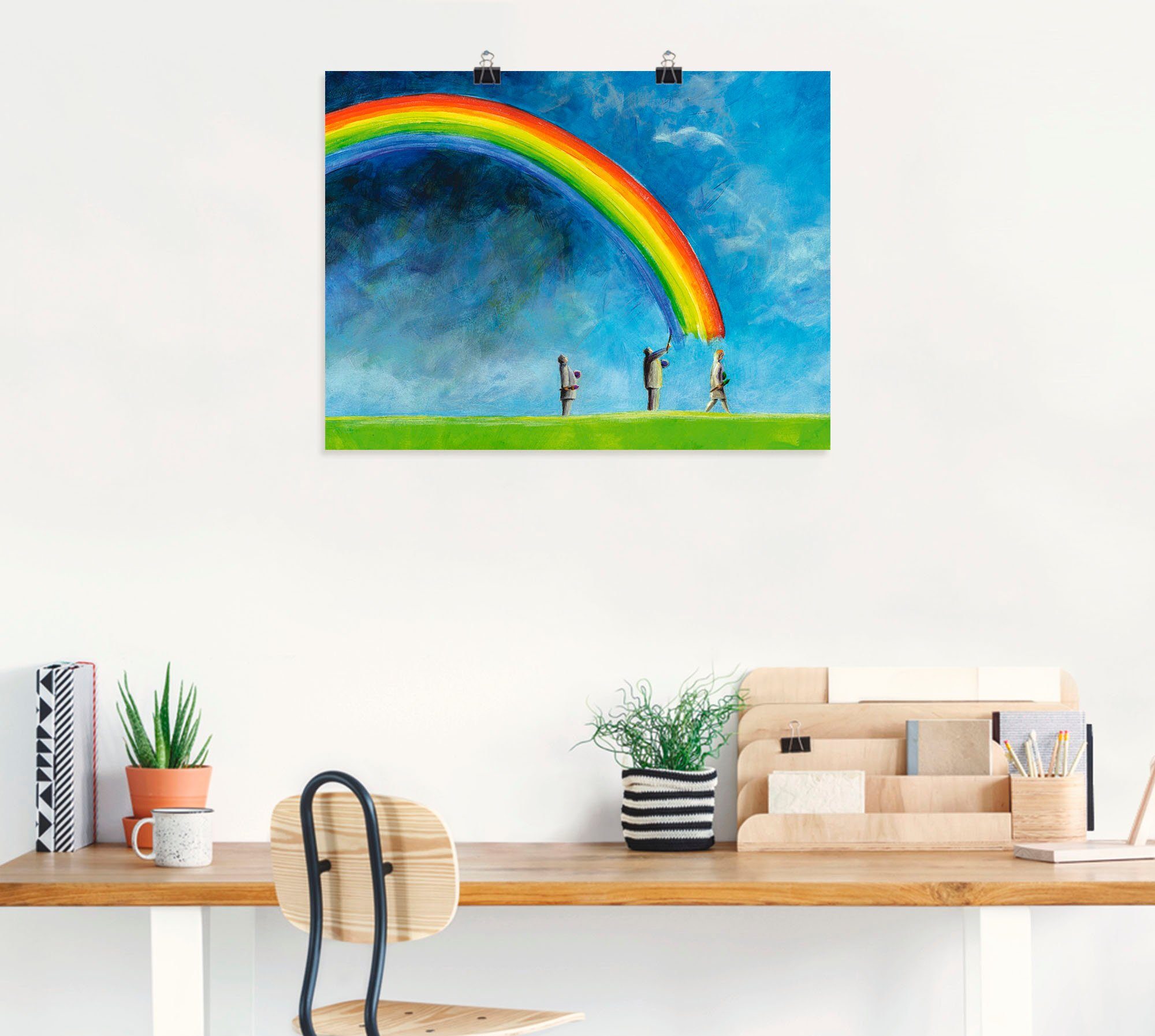 Artland Poster Regenboog schilderen als artprint op linnen, muursticker of poster in verschillende maten