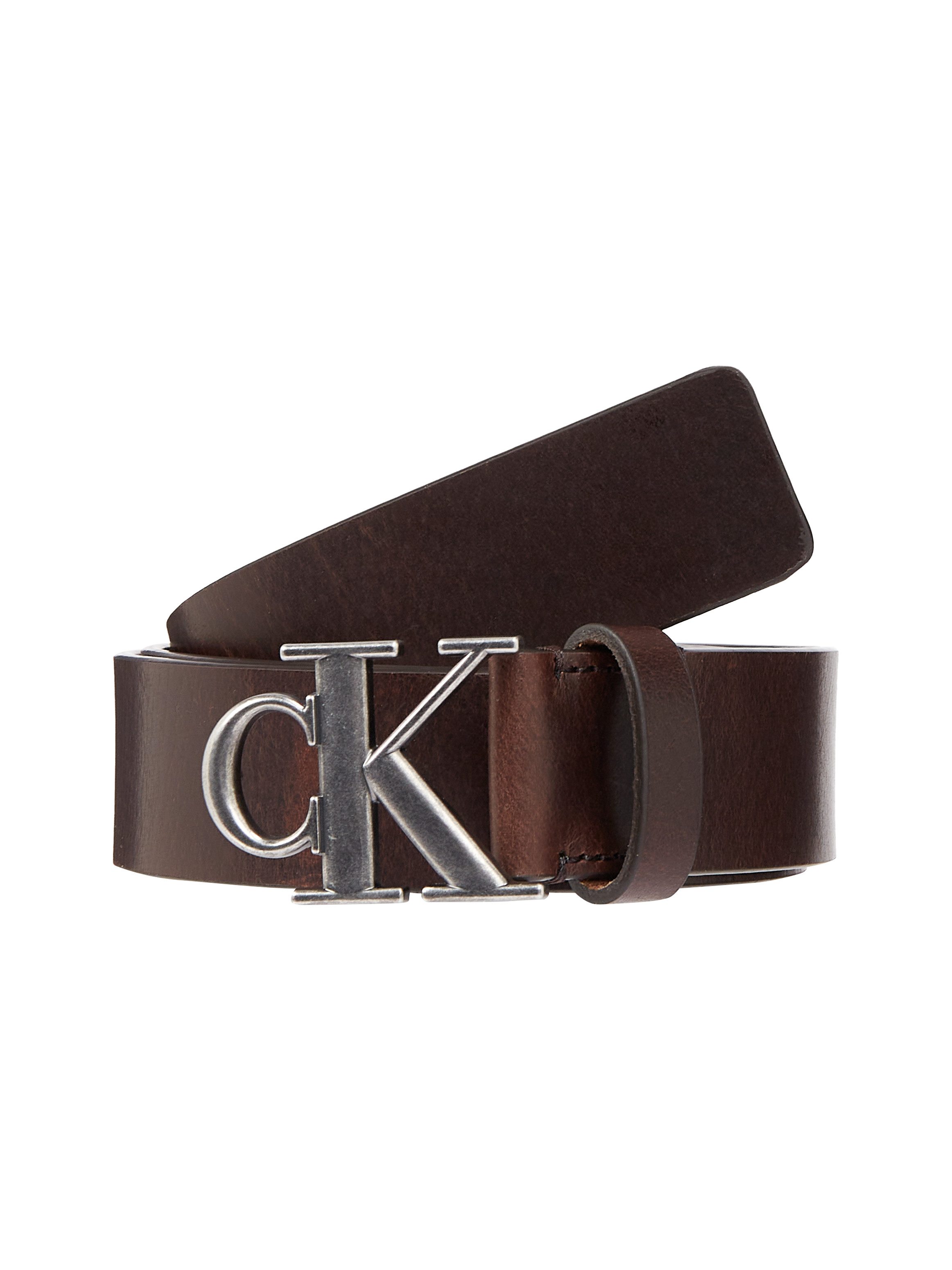Calvin Klein Leren riem ROUND MONO PLAQUE LTHR BELT 35MM