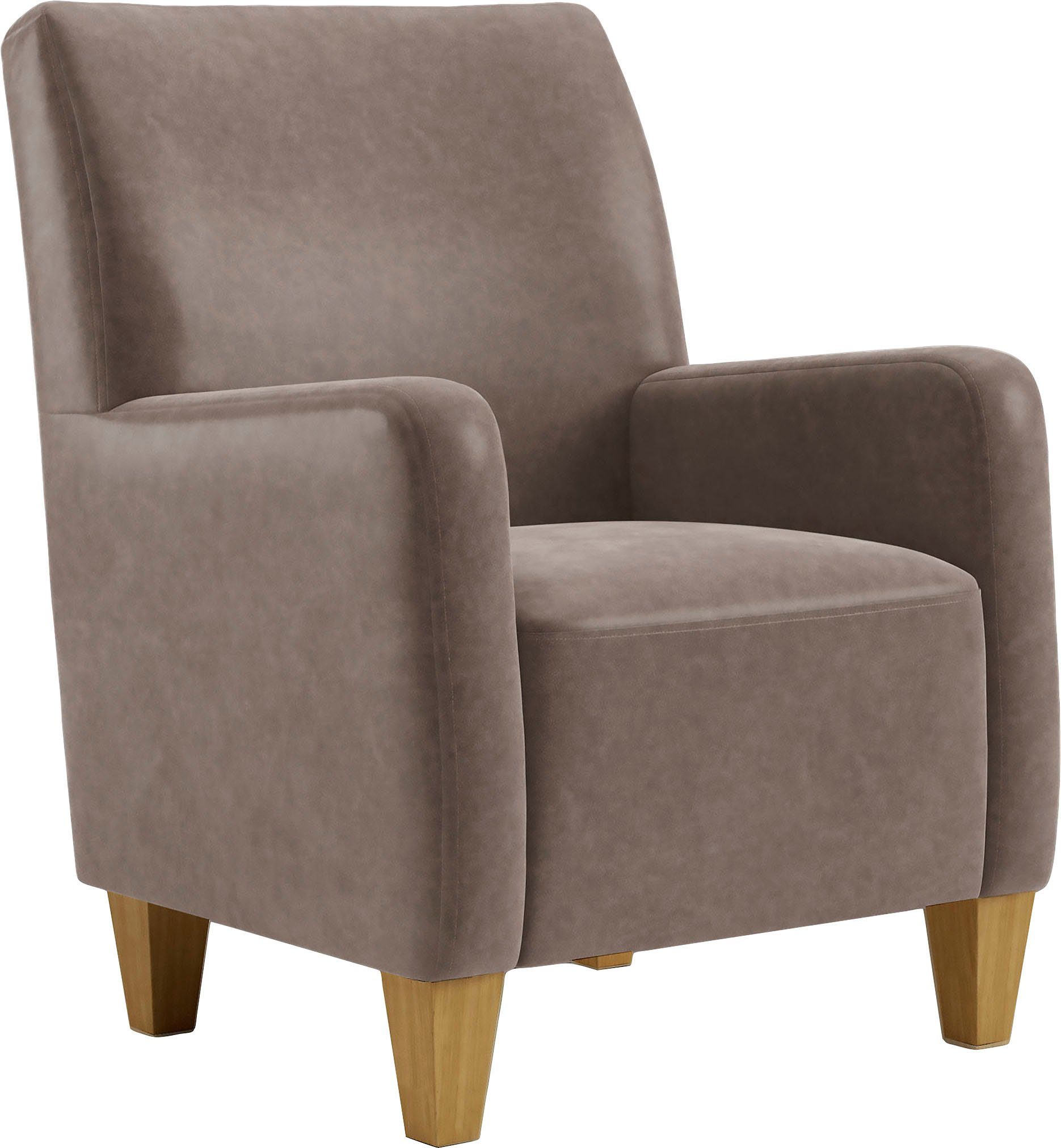 Home affaire Fauteuil Viva met binnenvering, met eikenhouten poten