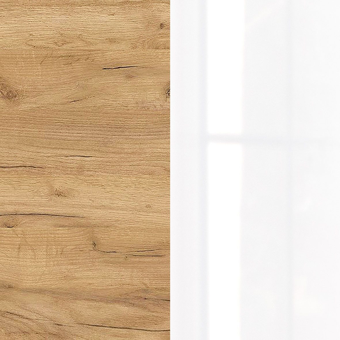 GERMANIA Ladekast OAKLAND met 4 laden. fronten en bovenblad met glas-inlay.