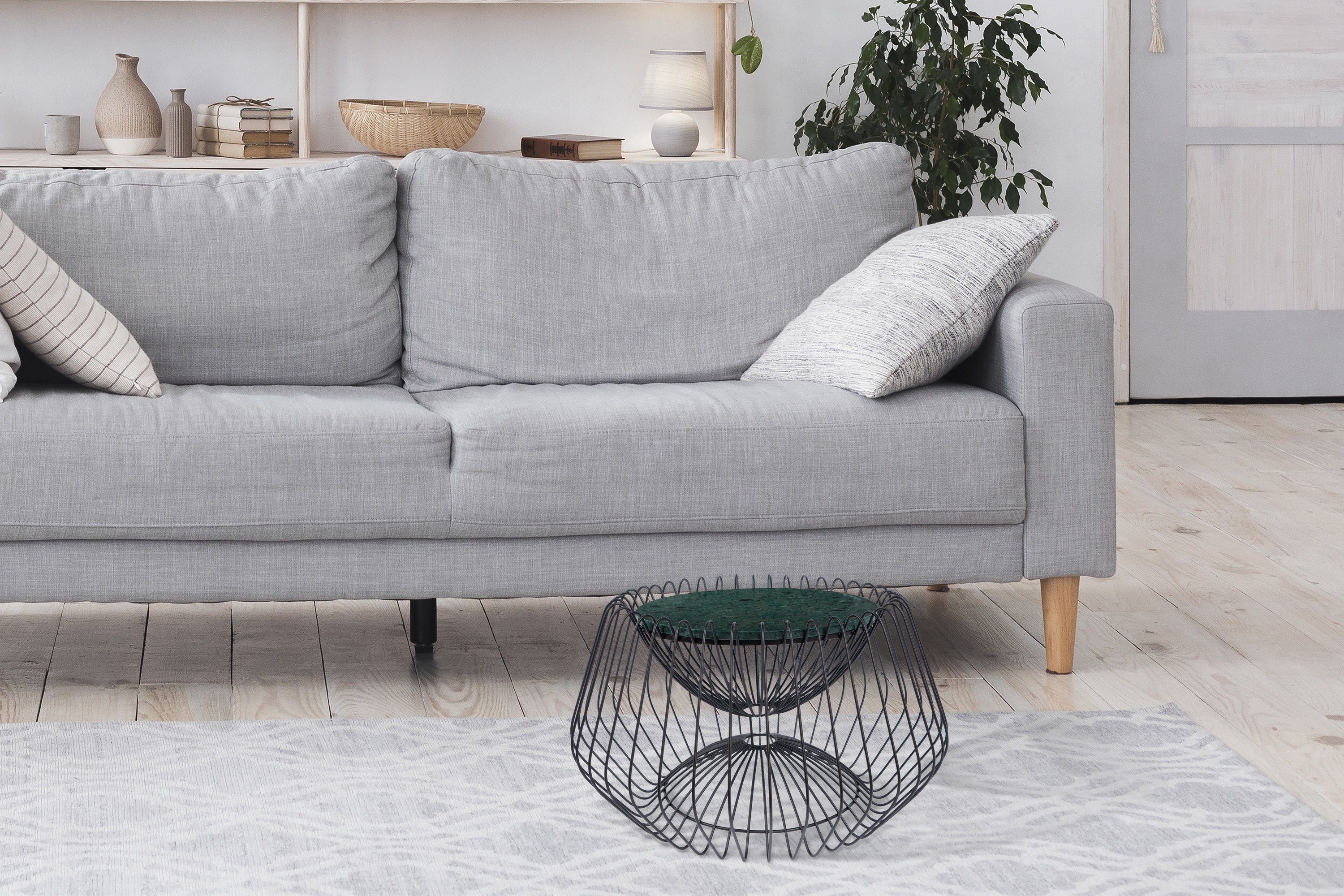 Kayoom Bijzettafel Malibu 325, bijzettafel met luxe marmeren blad ø marmeren blad: 37 cm, trendy metalen design, onderhoudsvriendelijk (1 stuk)
