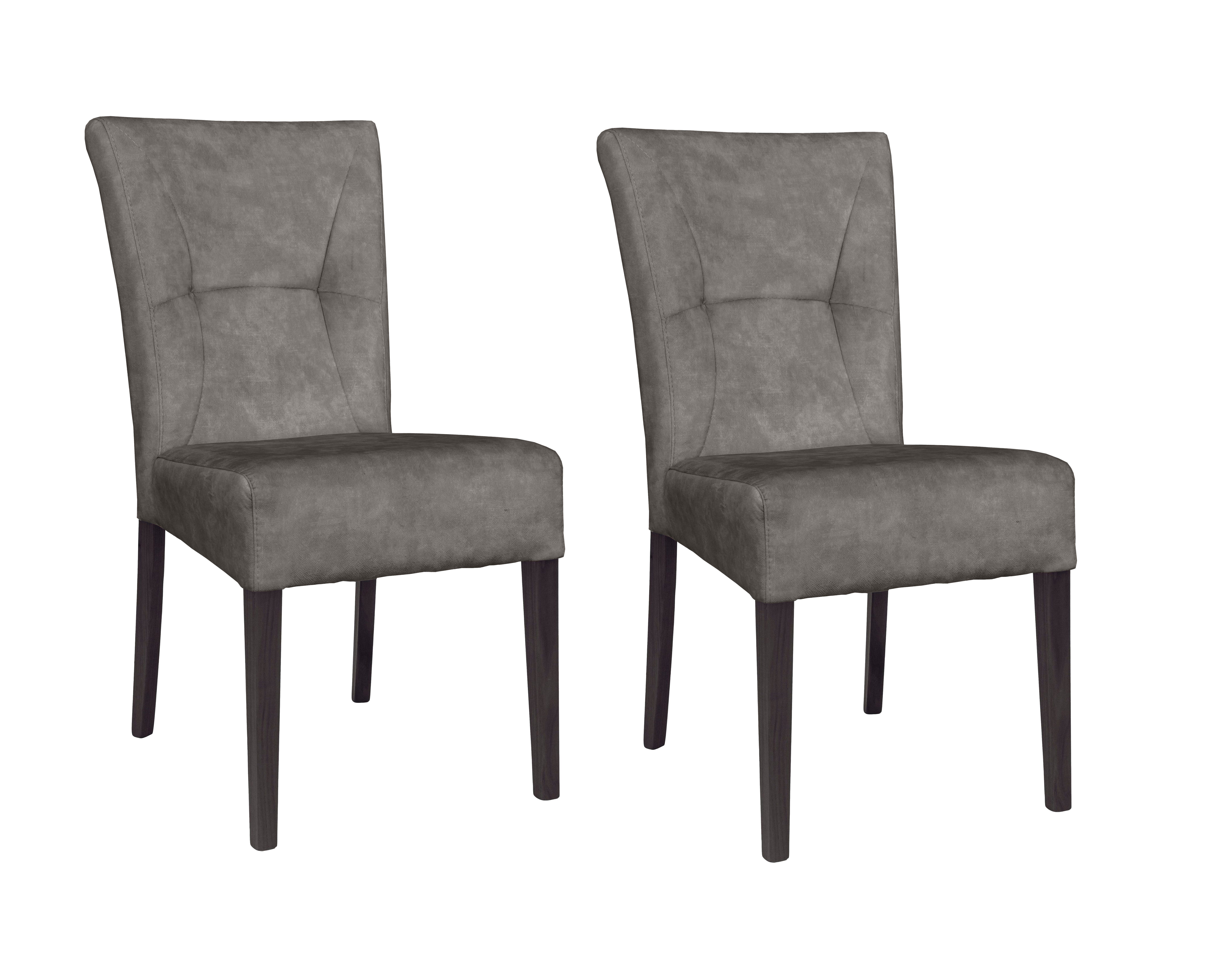 Home affaire Stoel met 4 poten Henry Zacht verdikte zitting en rugleuning (set, 2 stuks) gestoffeerde stoelen grijs