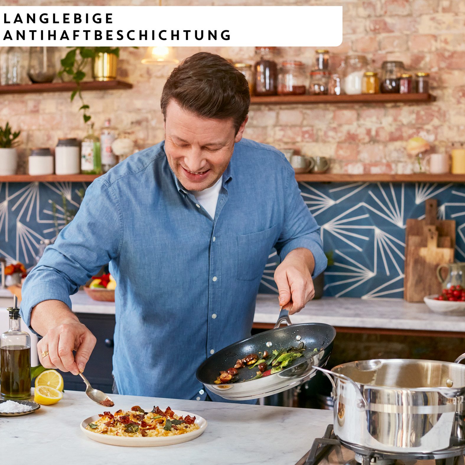 Tefal Pannenset Jamie Oliver Cook Smart voor alle kookplaten, inductie, thermo-signaal (set, 3-delig)