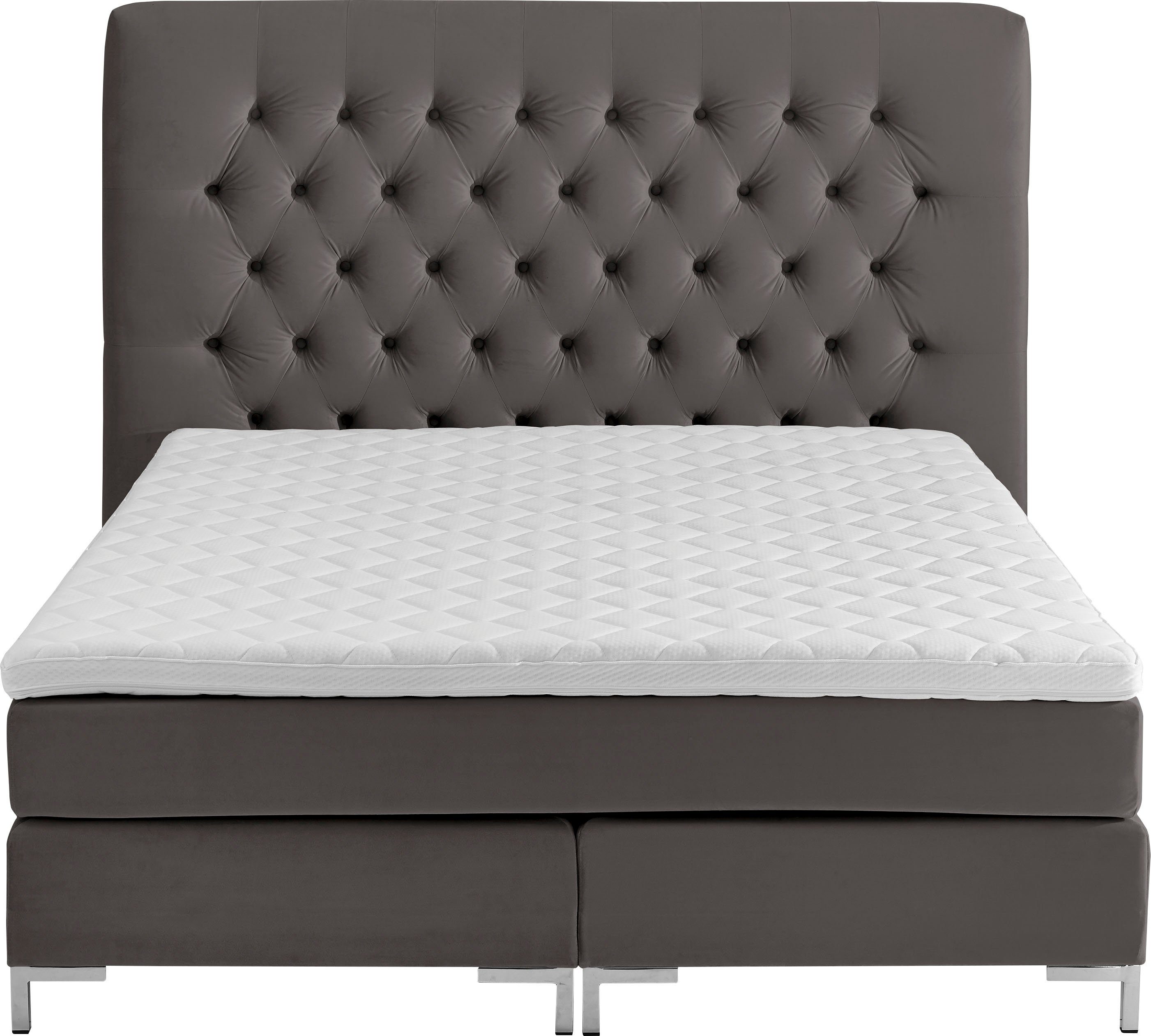 ATLANTIC home collection Boxspring Ronja met topmatras en extra hoog hoofdbord