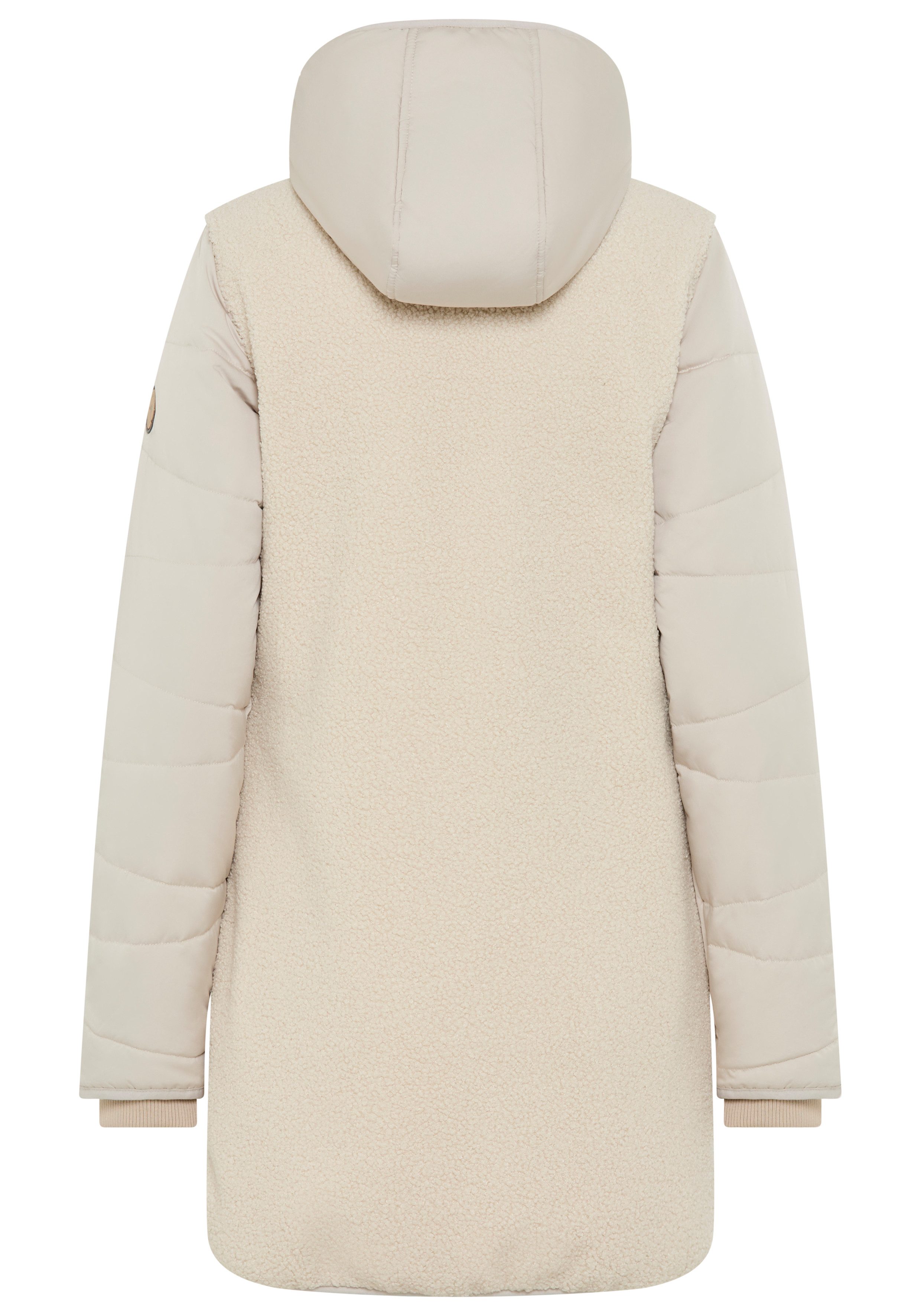 KangaROOS Hybride jas Tussenjas van teddy-fleece met gewatteerde mouwen en capuchon