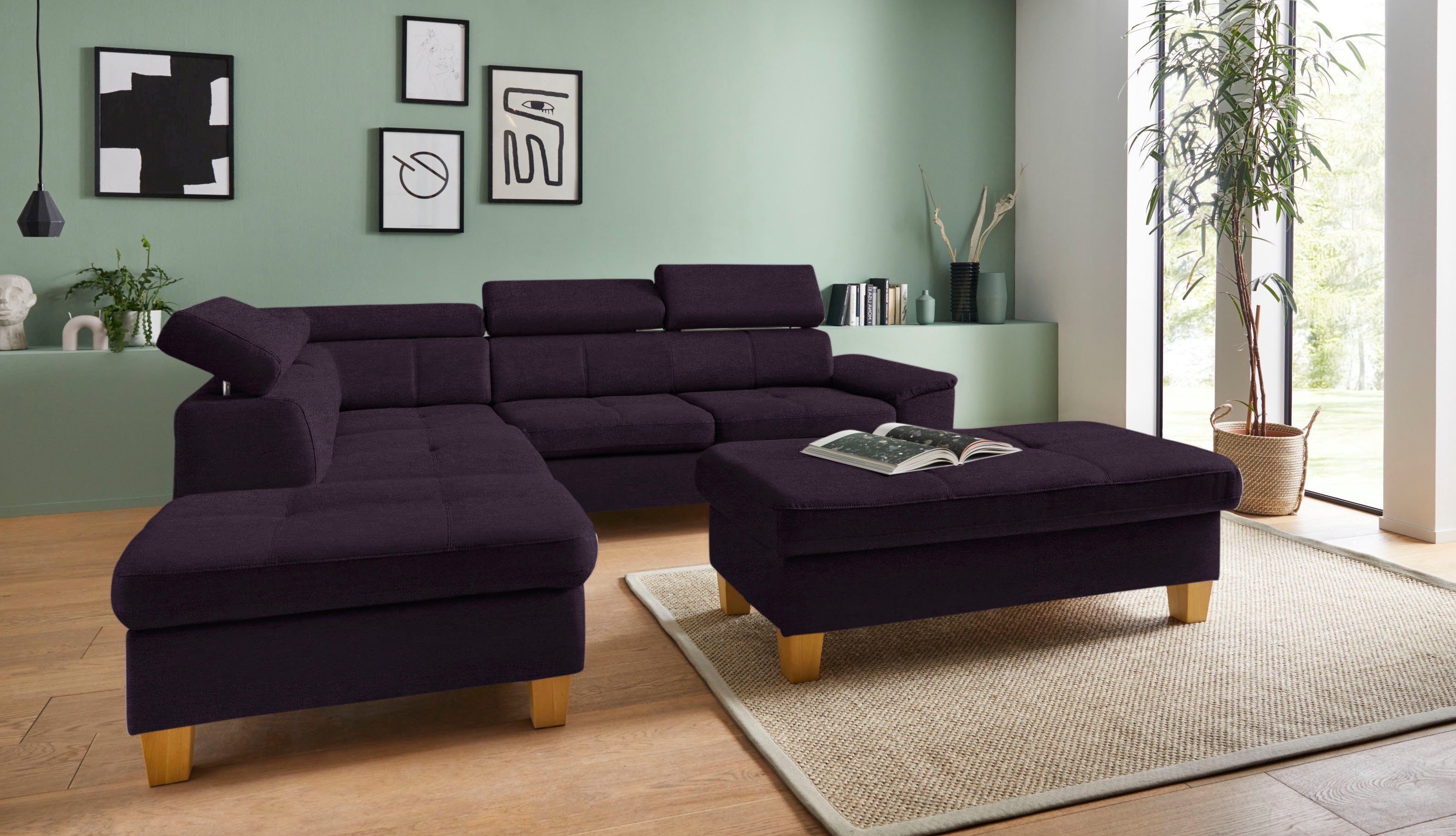 exxpo - sofa fashion Hoekbank Enya, uitgebreide afwerking, hoog zitcomfort, comfortabel, L-vorm