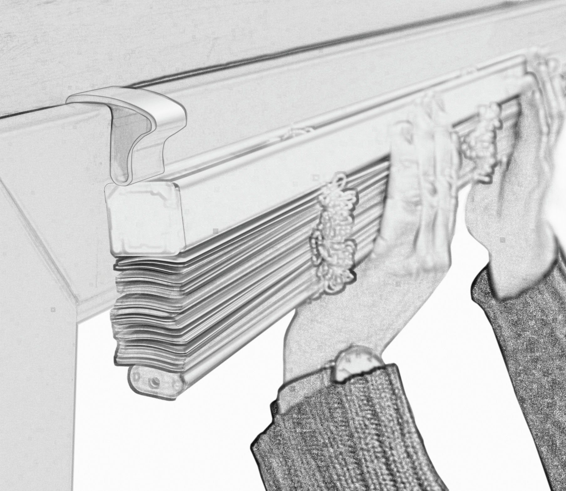 GARDINIA Bevestiging voor bescherming tegen inkijk Klemhouder voor aluminium jaloezieën (2 stuks)
