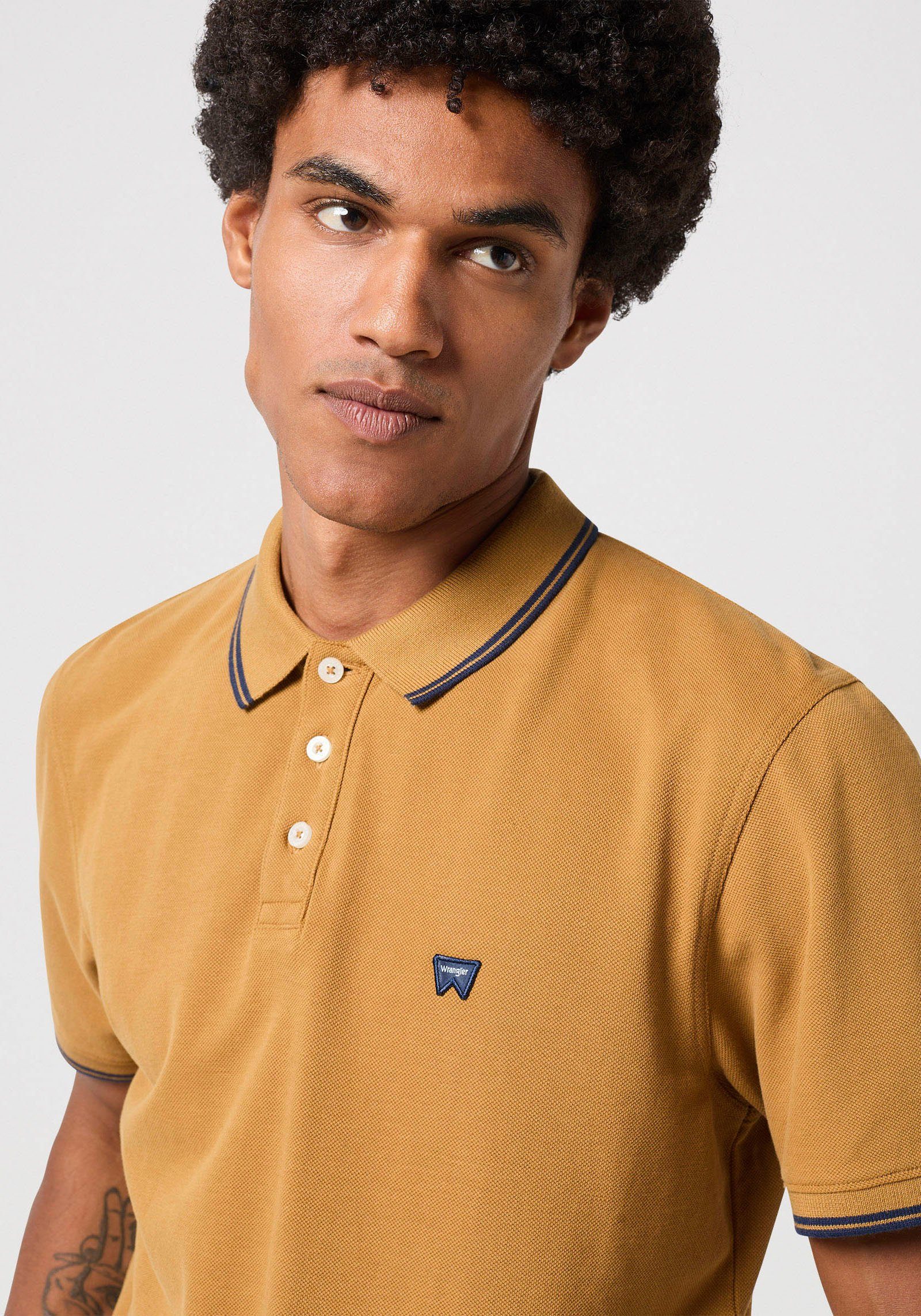 Wrangler Poloshirt met logoborduursel op borsthoogte
