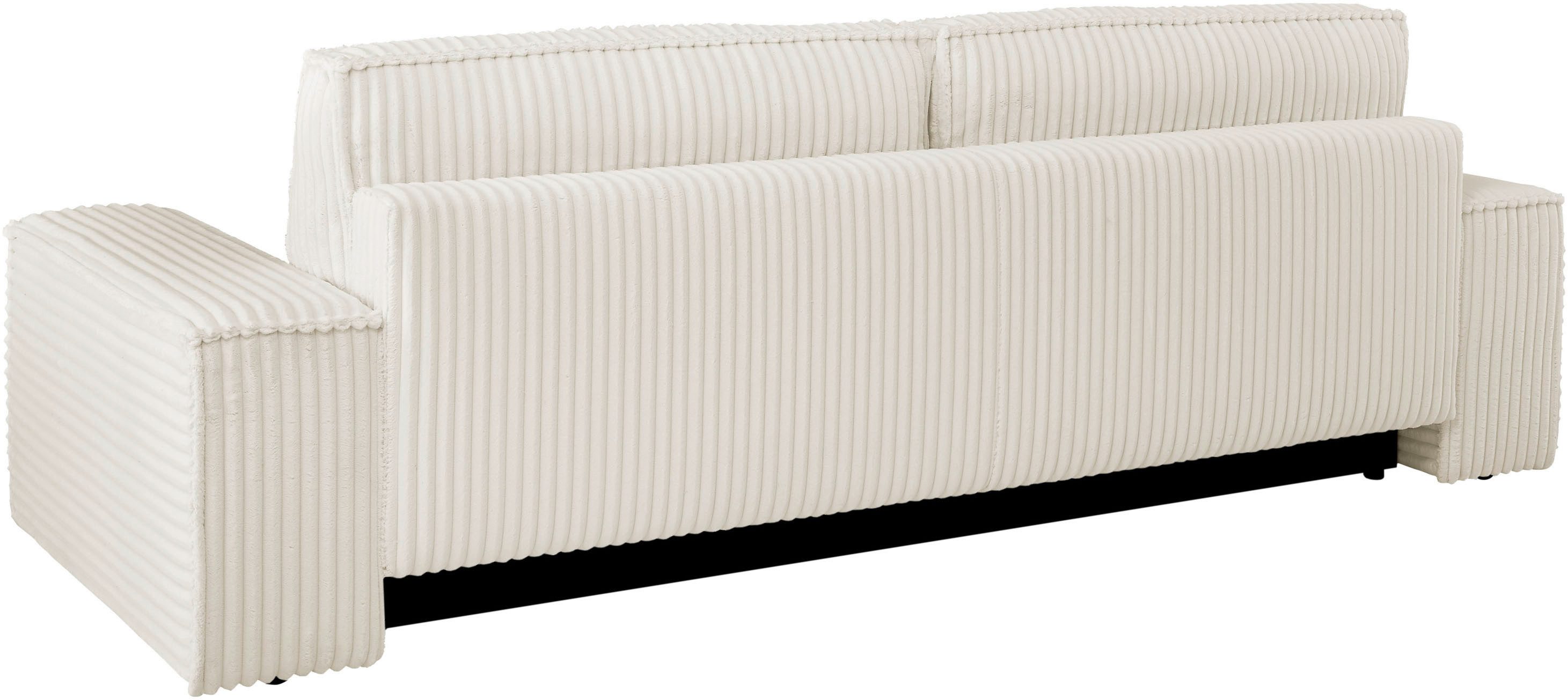 andas 3-zitsbank FINNLEY slaapbank 257 cm, slaapfunctie met bedlade (200/136cm)