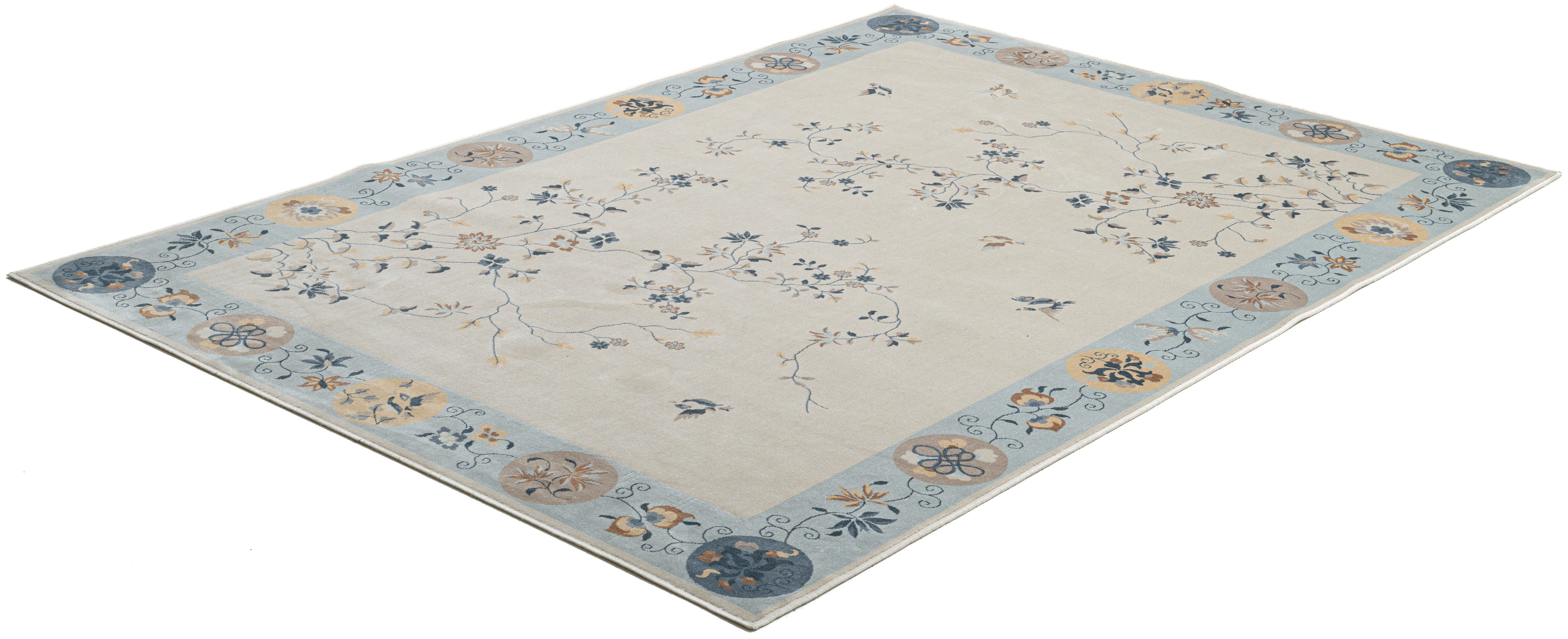 Gino Falcone Vloerkleed Cherina GF-130 zacht bloemen ontwerp, met bies, lichte glans, 100% viscose