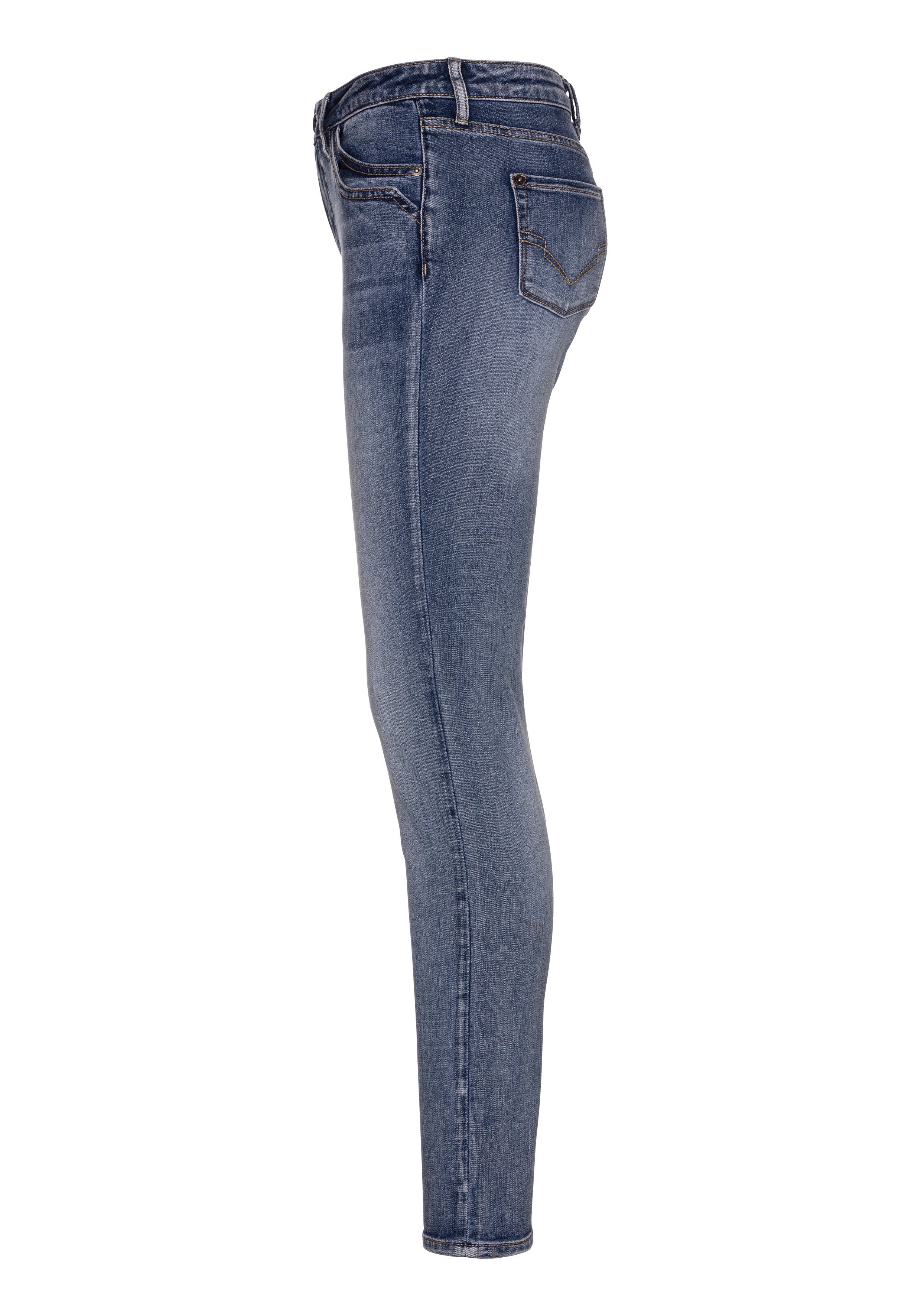 H.I.S 5-pocket jeans AriaMS normale taille, skinny jeans, met used-wassing, 5-pocket-stijl