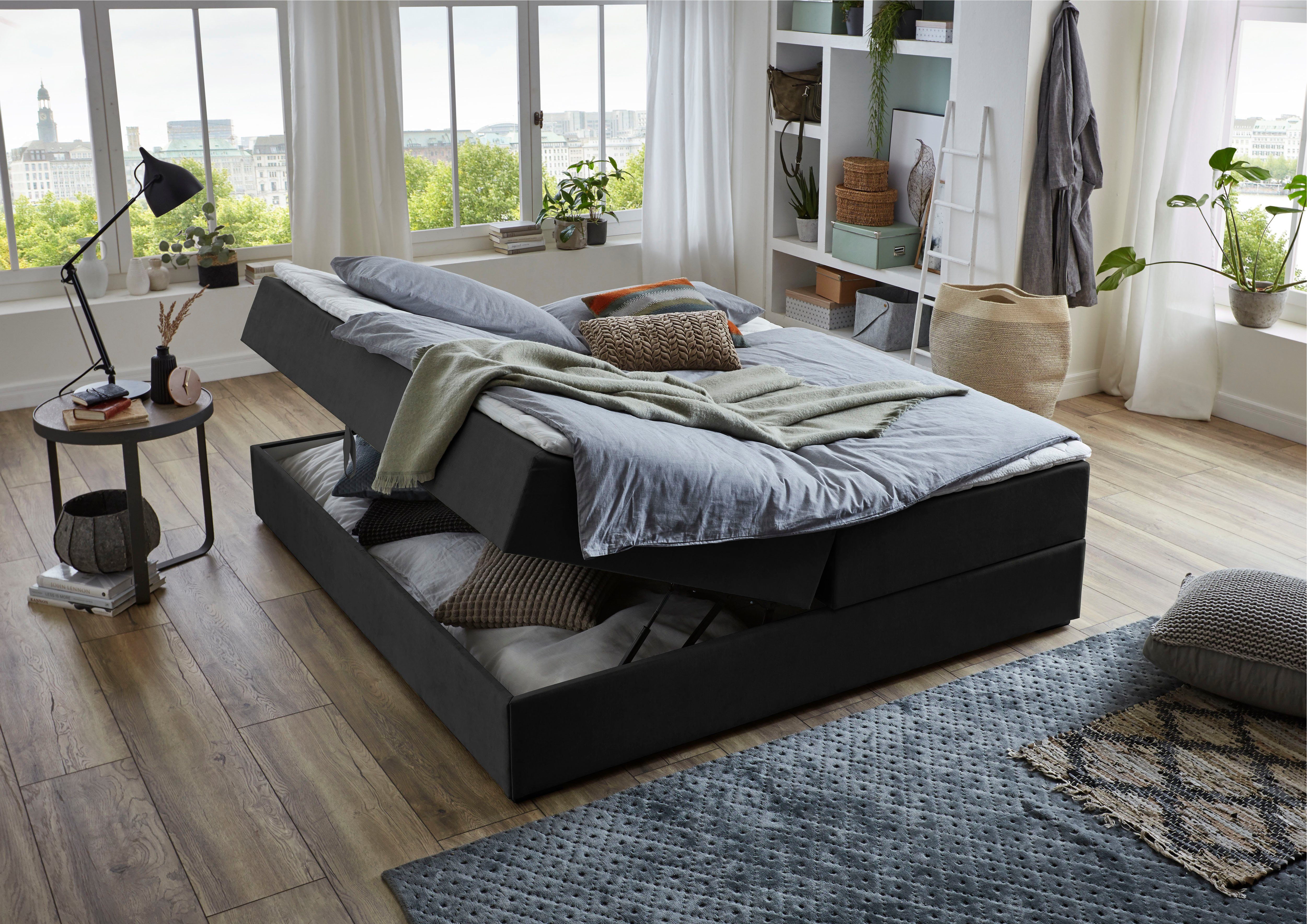 ATLANTIC home collection Boxspring Lucy zonder hoofdbord, vrij plaatsbaar, met bedkist