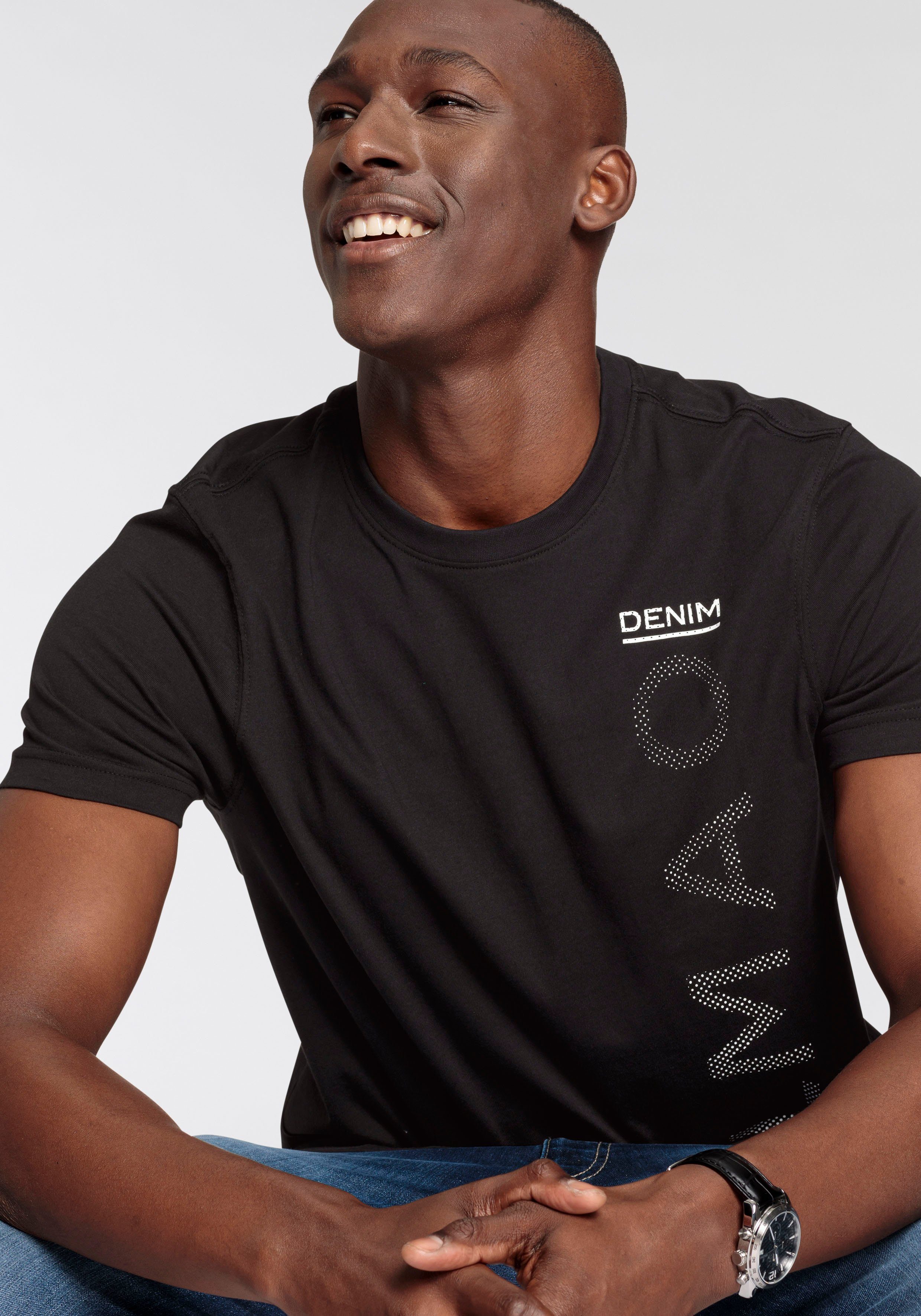 DELMAO T-shirt Korte mouwen, casual print, ronde hals, van katoen