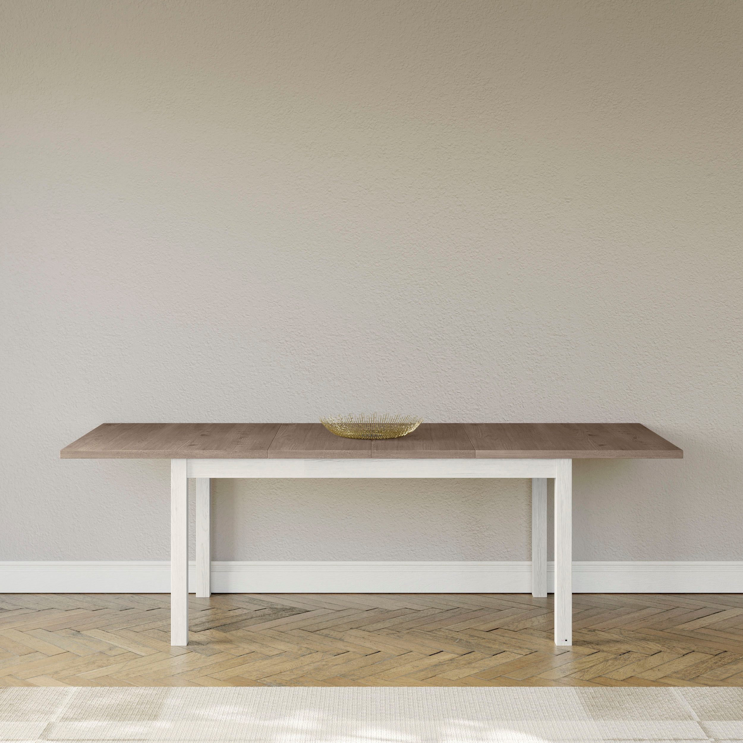 set one by Musterring Eettafel York Type 68, met uitschuifbare tafelblad, 3 kleuren, afmetingen 160-240 x 90 cm eettafels wit