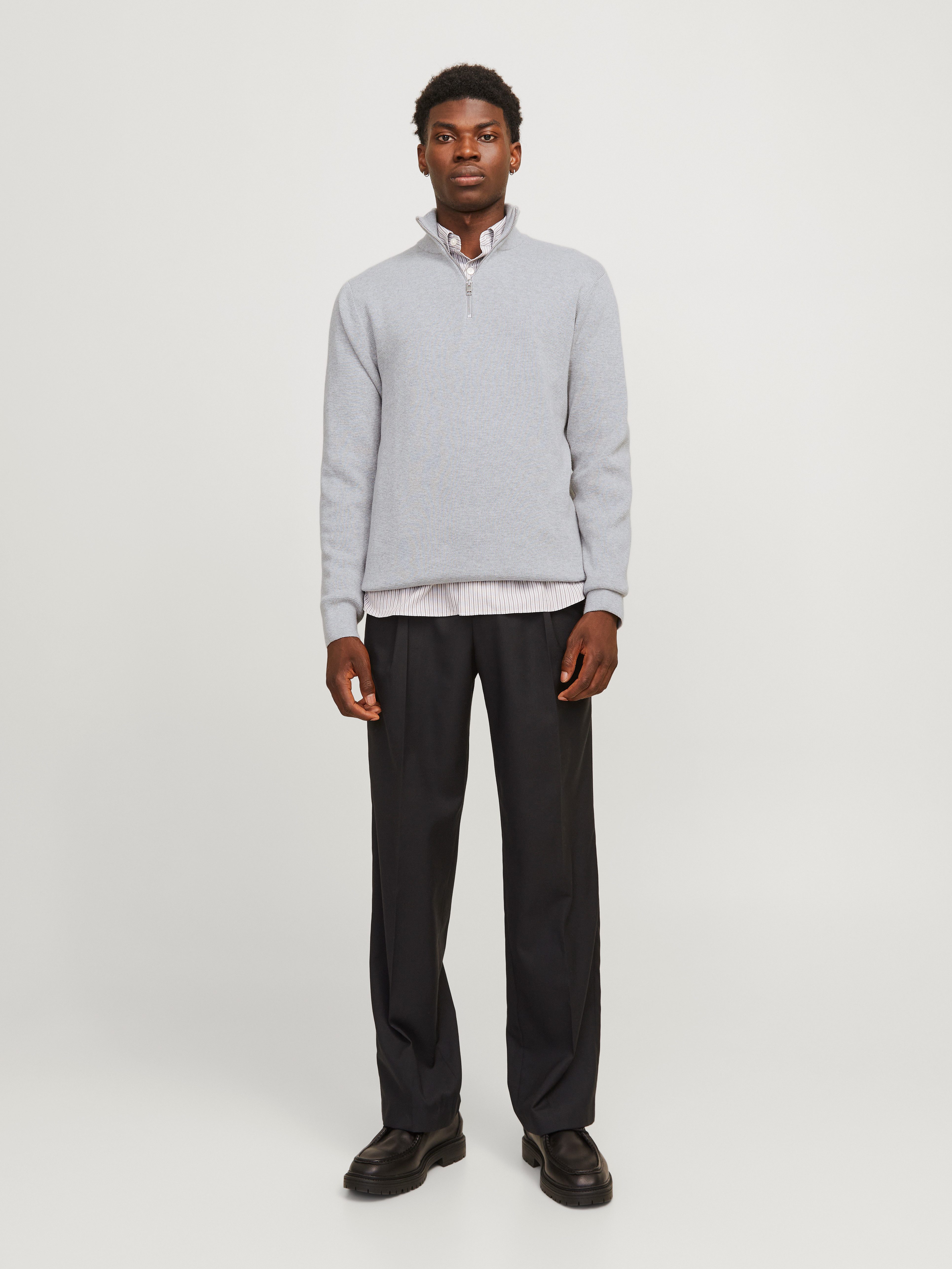 Jack & Jones Schipperstrui JPRBLAMILANO STITCH KNIT HALF ZIP SN