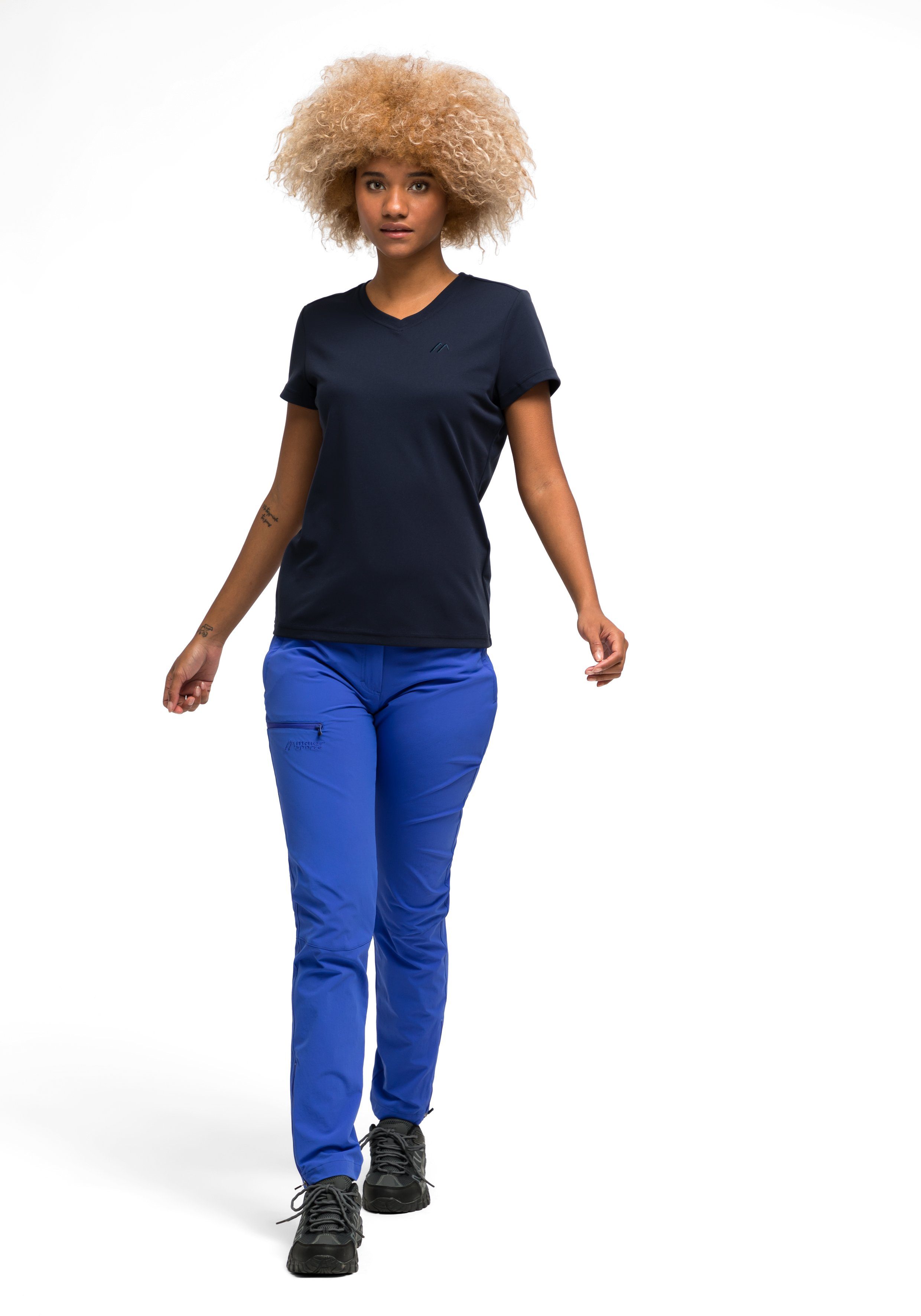 Maier Sports Functioneel shirt Trudy Dames-T-shirt, shirt met korte mouwen voor wandelen en vrije tijd