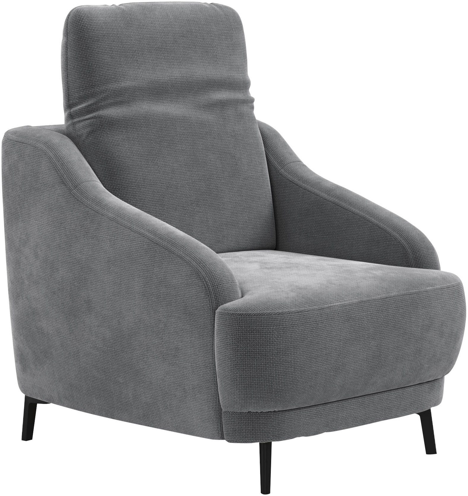 sit&more Fauteuil Blues met metalen poten, matzwart (1 stuk)