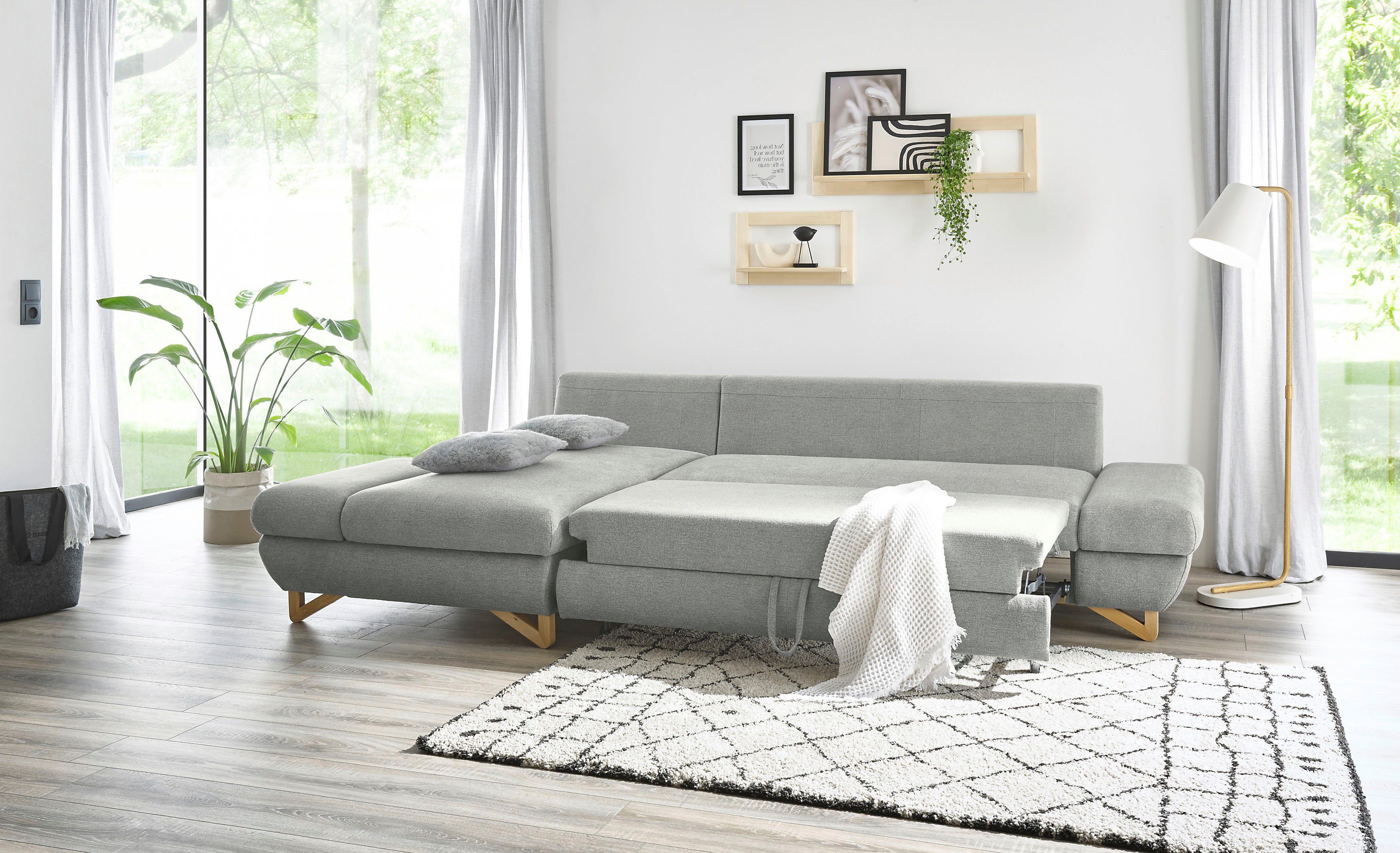 INOSIGN Slaapbank City/Giron comfortabele slaapbank (ligoppervlak 245 x 138 cm) en bedlade