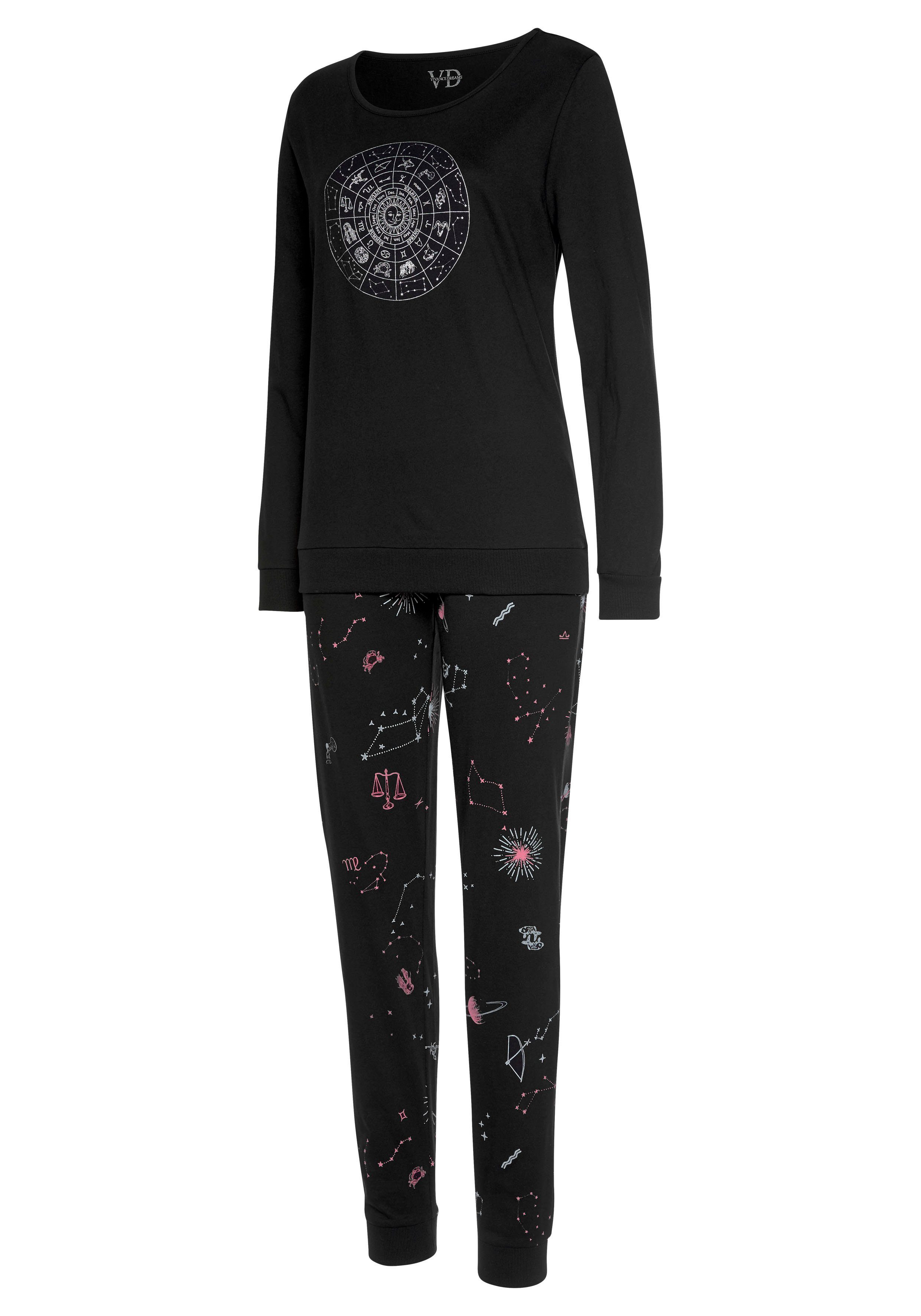 Vivance Dreams Pyjama met galaxy-print (2-delig, 1 stuk)