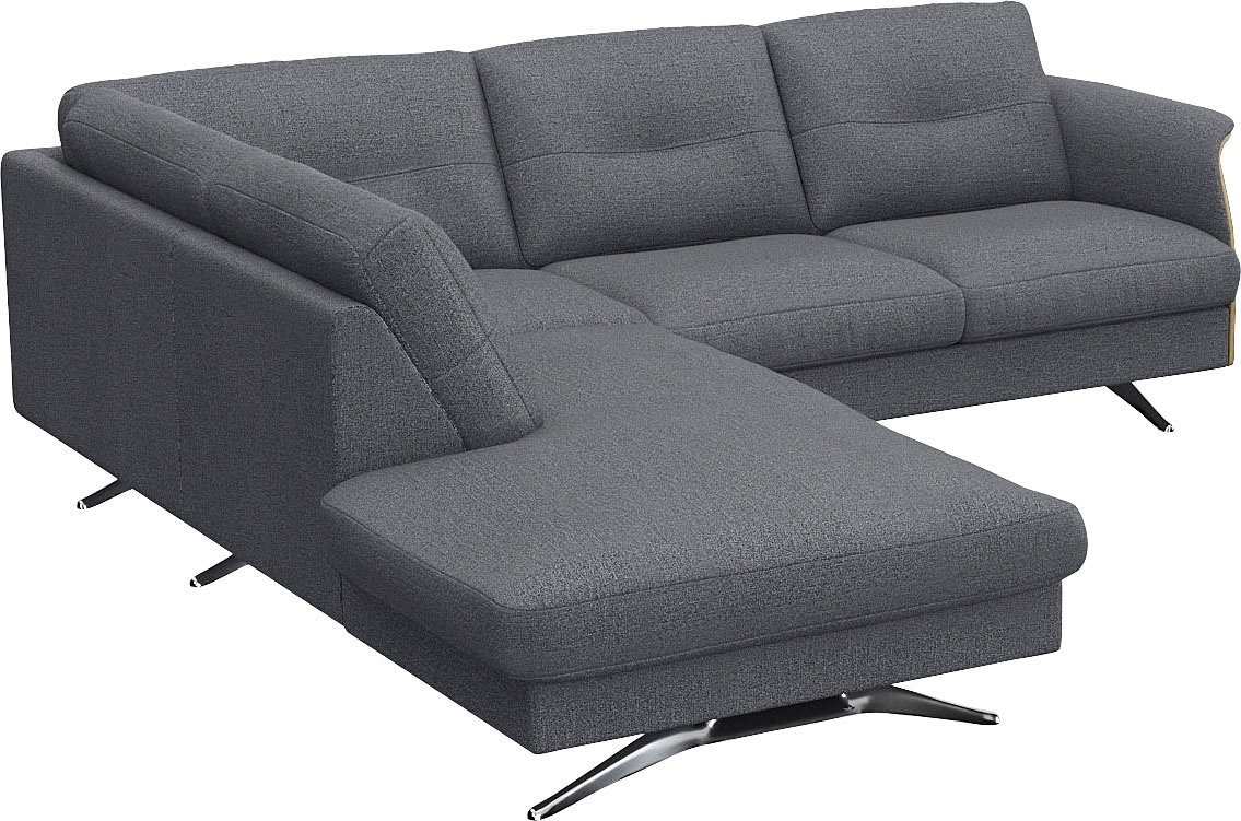 FLEXLUX Hoekbank Glow, super comfortabel door hoogwaardige zitconstructie met binnenvering, L-vorm
