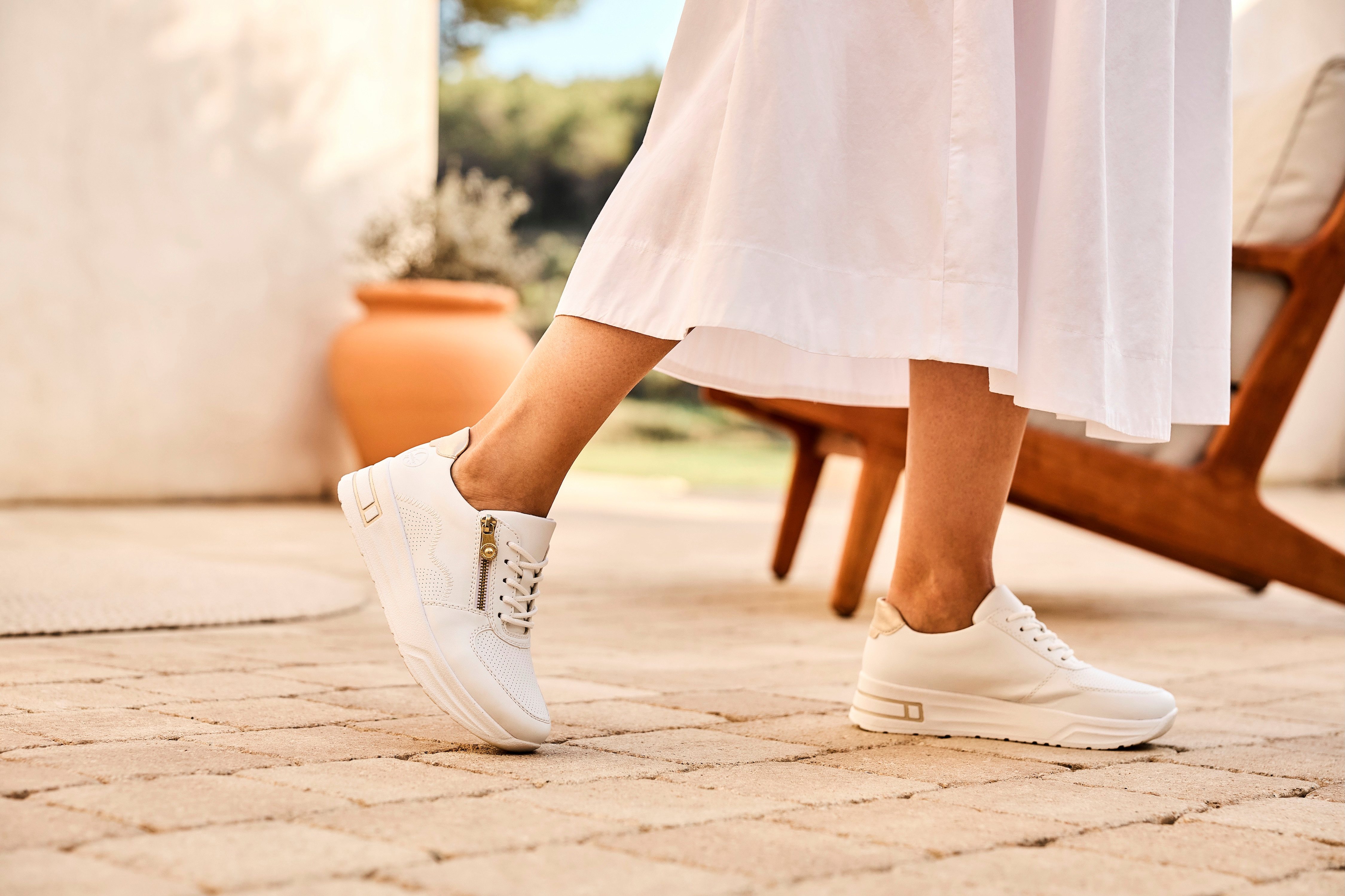 Rieker Plateausneakers , lage schoen, veterschoen, vrijetijdssneaker met ritssluiting
